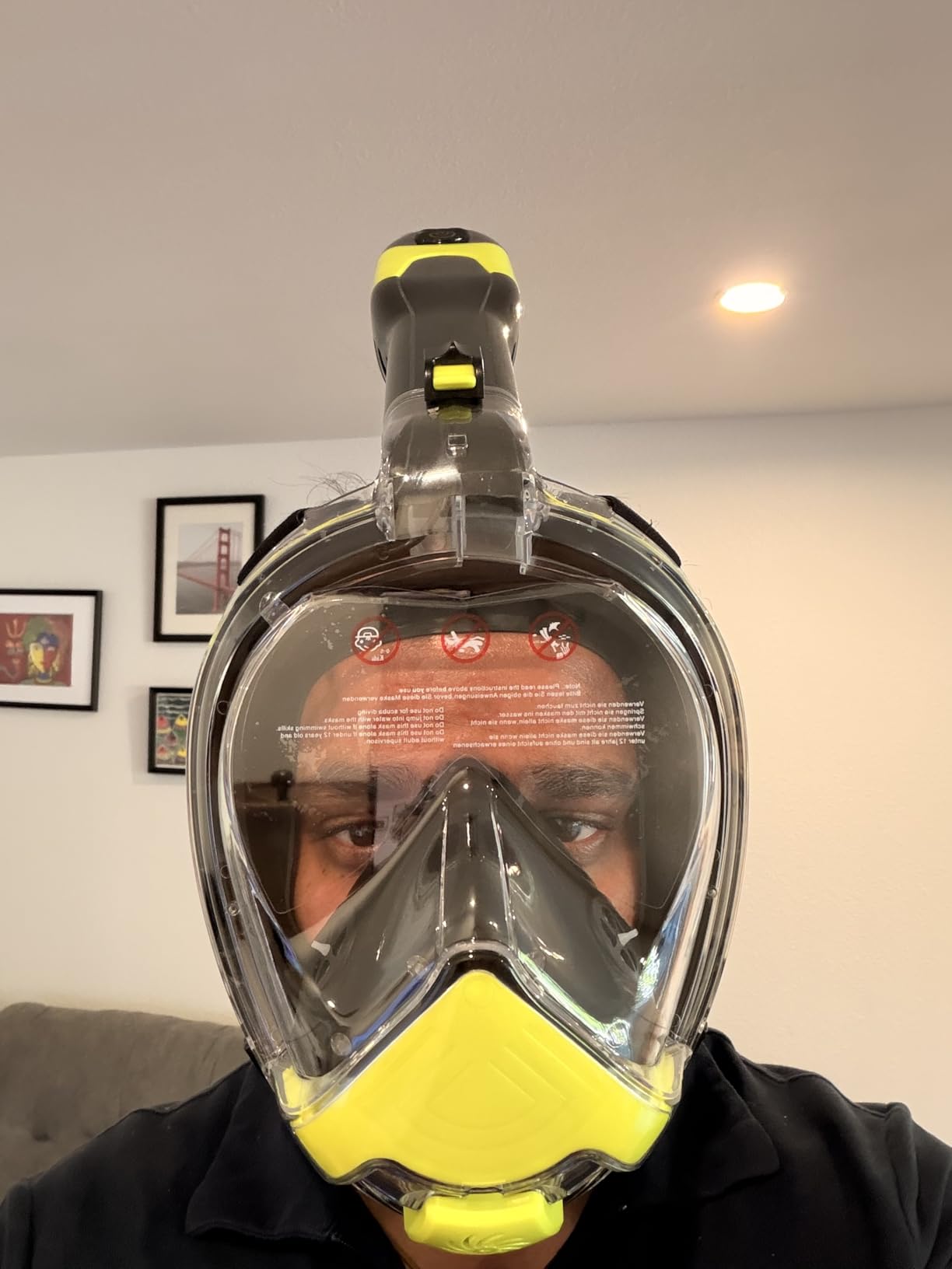 Yosmer Electric Full Face Snorkel Mask for Adults, Fan-Assisted Snorkeling Mask with Dry Top System, 180 Degree Panoramic View, Anti-Fog Design, Foldable Travel Snorkel Gear customer photo 1