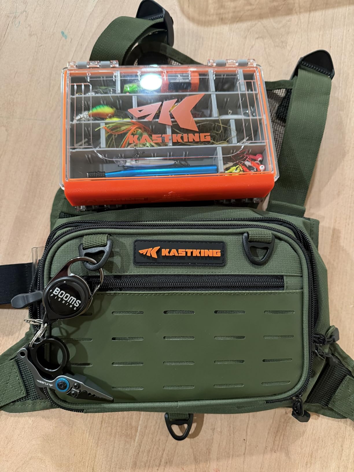 KastKing BaitBoss Water-Resistant Fishing Chest Pack; Fishing Bag for Men | EVA Zip-Down Workstation, MOLLE Storage, Adjustable Chest Straps and Versatile Multifunctional Storage System customer photo 2