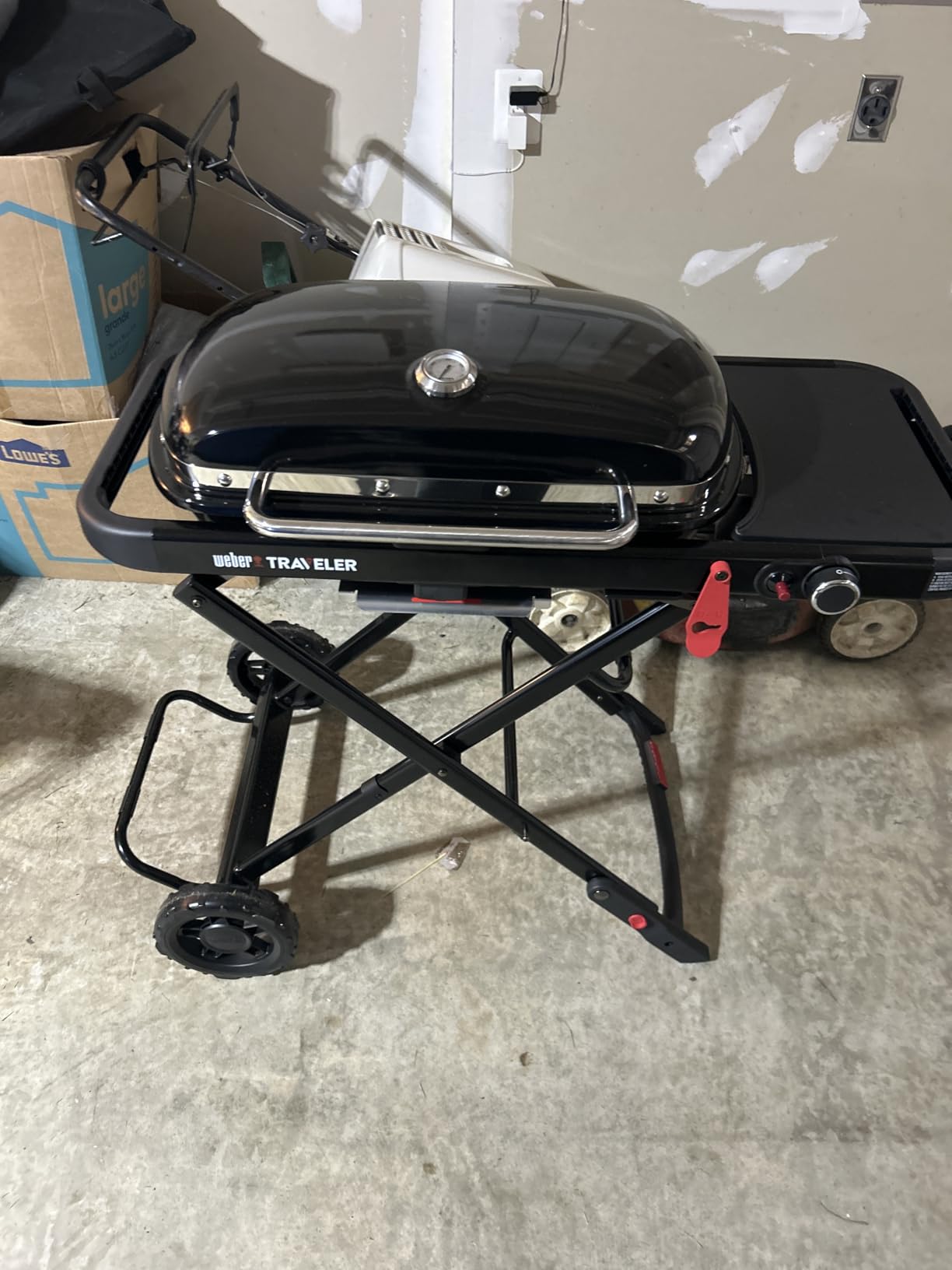 Weber Traveler Portable Gas Grill (Liquid Propane) for Outdoor Cooking - Black, Porcelain-Enameled Lid, Side Table, Folding Portable Grill with Wheels for Camping, Tailgating & Travel customer photo 2