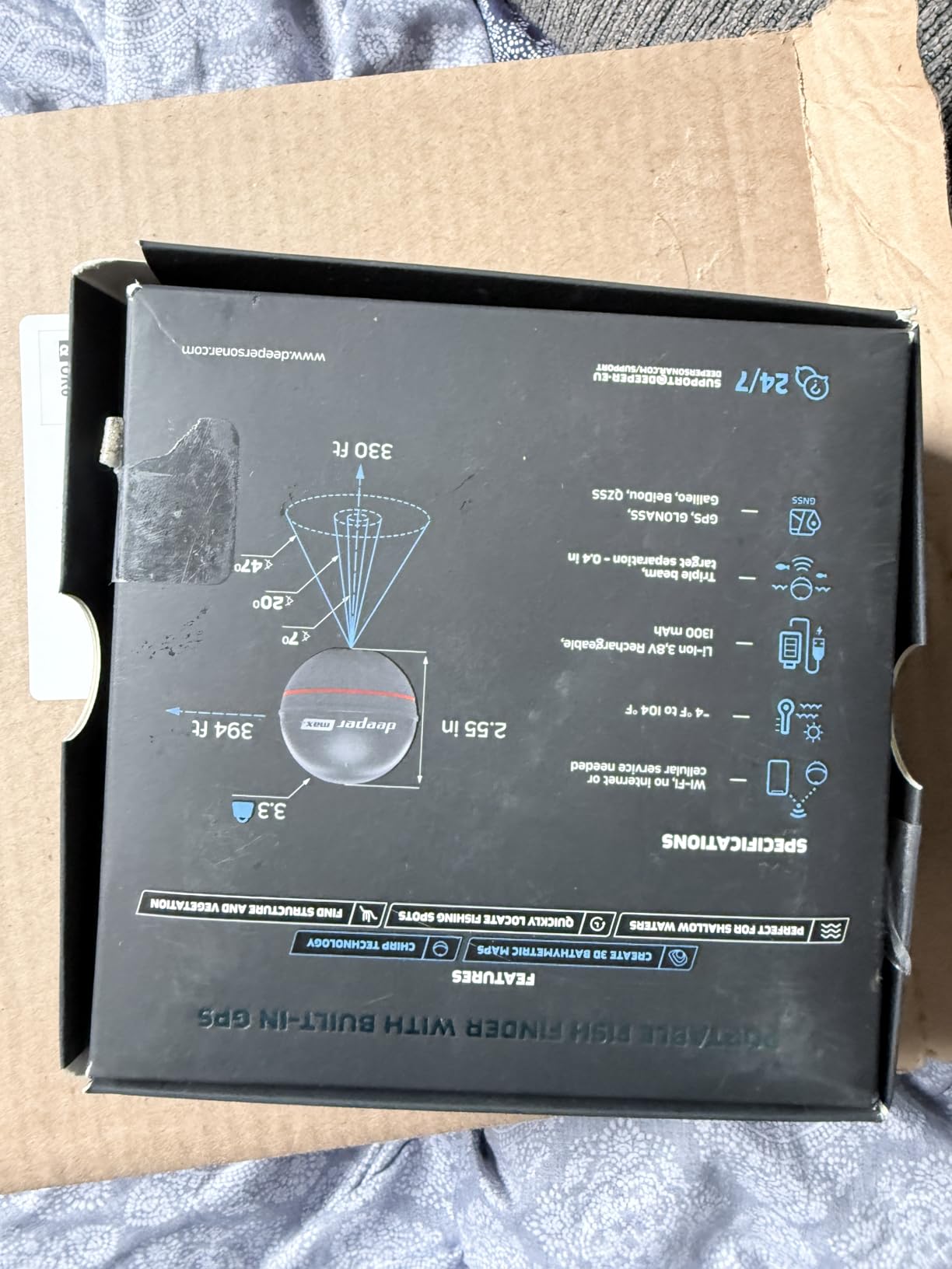 Deeper MAX Castable GPS Fish Finder - Portable Chirp Sonar Depth and Fish Finder for Boat Fishing, Ice Fishing, Shore Fishing - Personal 3D Depth Maps with User-Friendly Free App customer photo 1