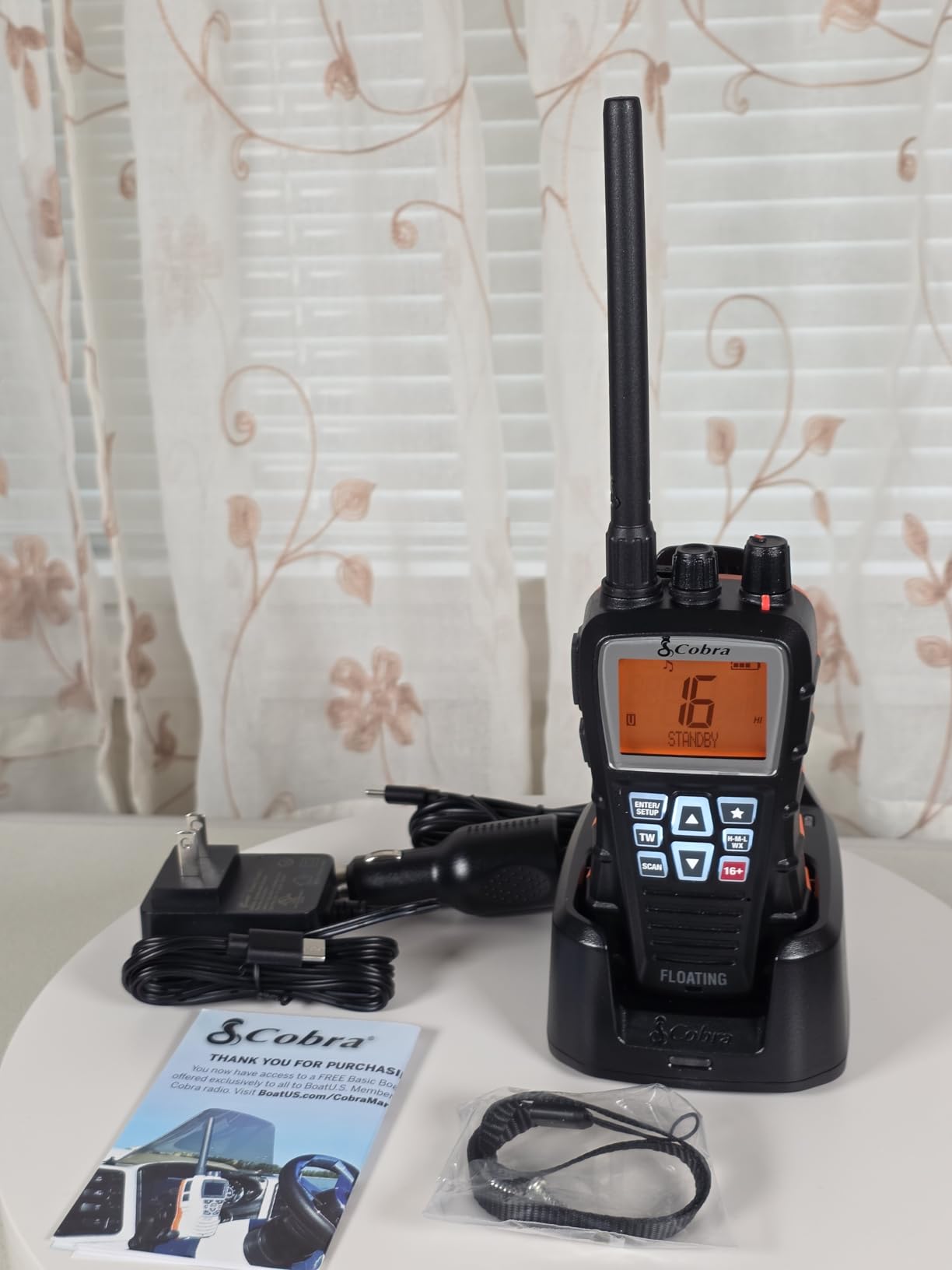 Cobra BlueBound 350 VHF Handheld Marine Radio, Black - 6-Watt, Floats | Long Range, NOAA Weather Alerts, International Functionality, IPX7 Waterproof, USB-C, Submersible, LCD Screen, Belt Clip customer photo 2