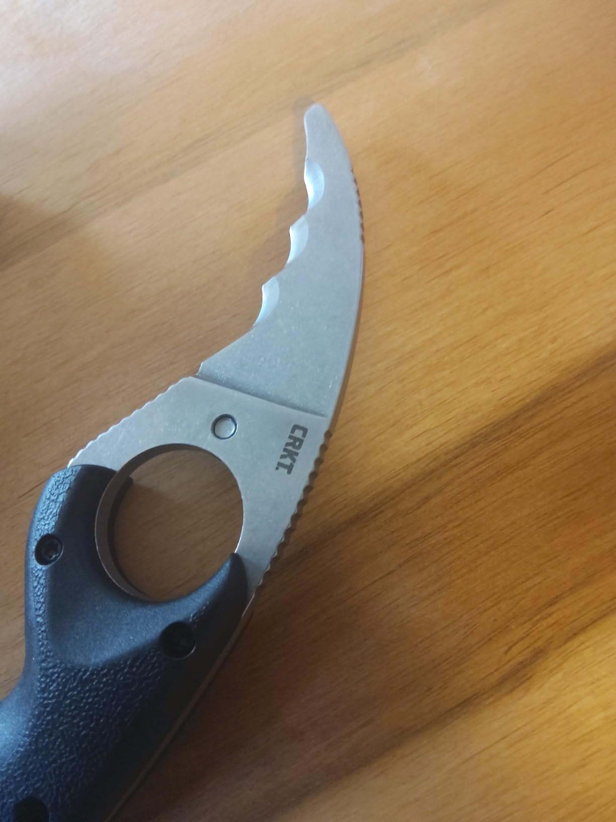 CRKT Bear Claw Fixed Blade Knife with Sheath: Rafting, Rescue, Self-Defense, Serrated Blade with Blunt Tip, Yellow Glass-Reinforced Nylon Handle, Positive Sheath Lock, 2511Y customer photo 2