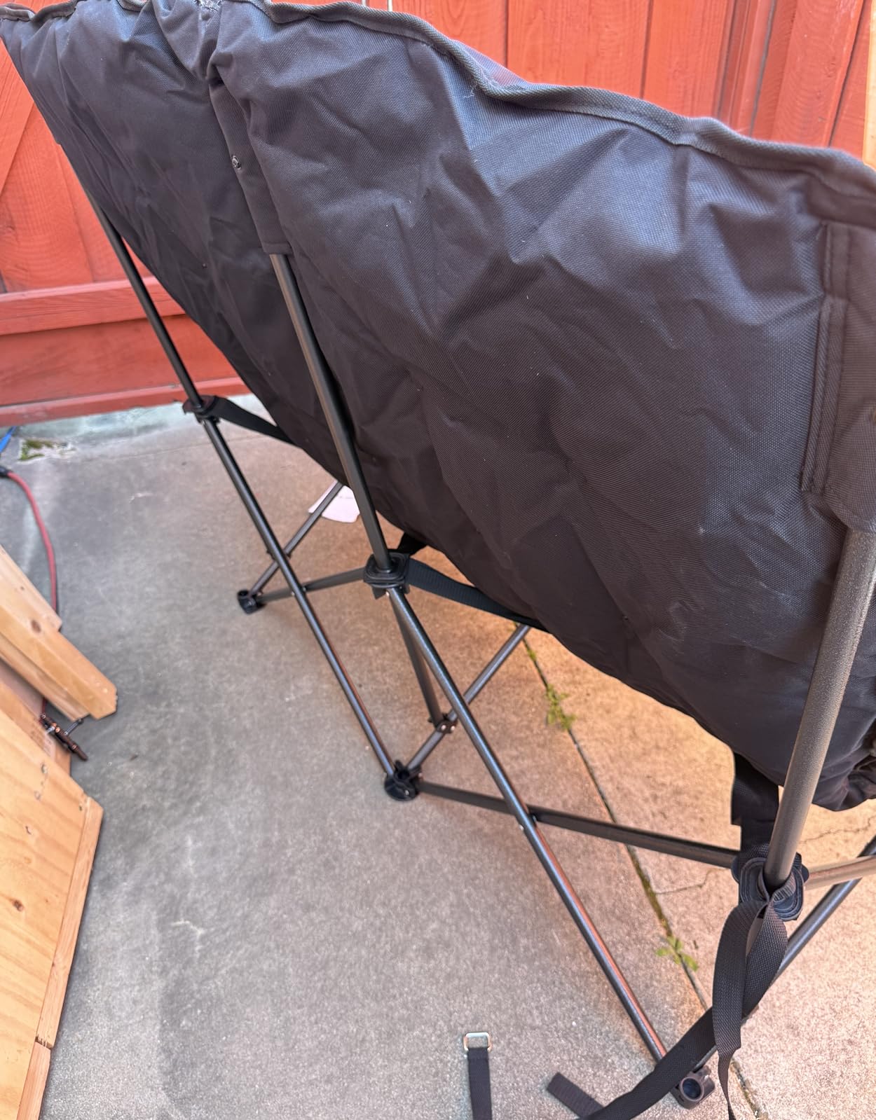 Huskfirm High Back Double Camping Chair 2 Person Camping Chair Black | Low Seat Loveseat Camping Chair Fully Padded Oversized Camping Couch for Adults - Supports 650 LBS with Cup Holders Carry Bag customer photo 2