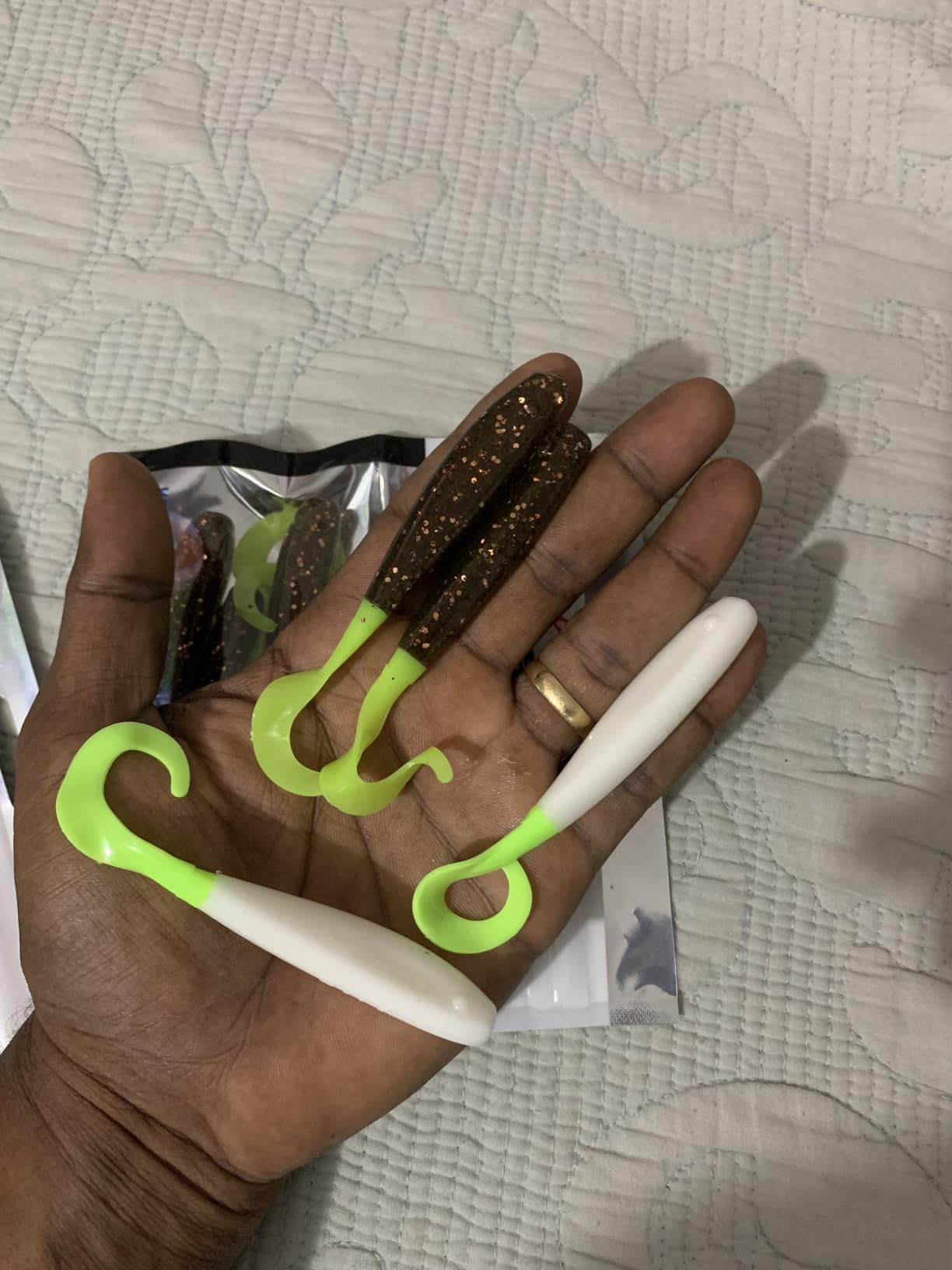 Curly Tail Jerkshad 4 Inch Soft Baits Garlic Infused, 8 Pack - Saltwater & Freshwater Fishing Lures for Bass, Redfish, Snook, and Trout customer photo 1