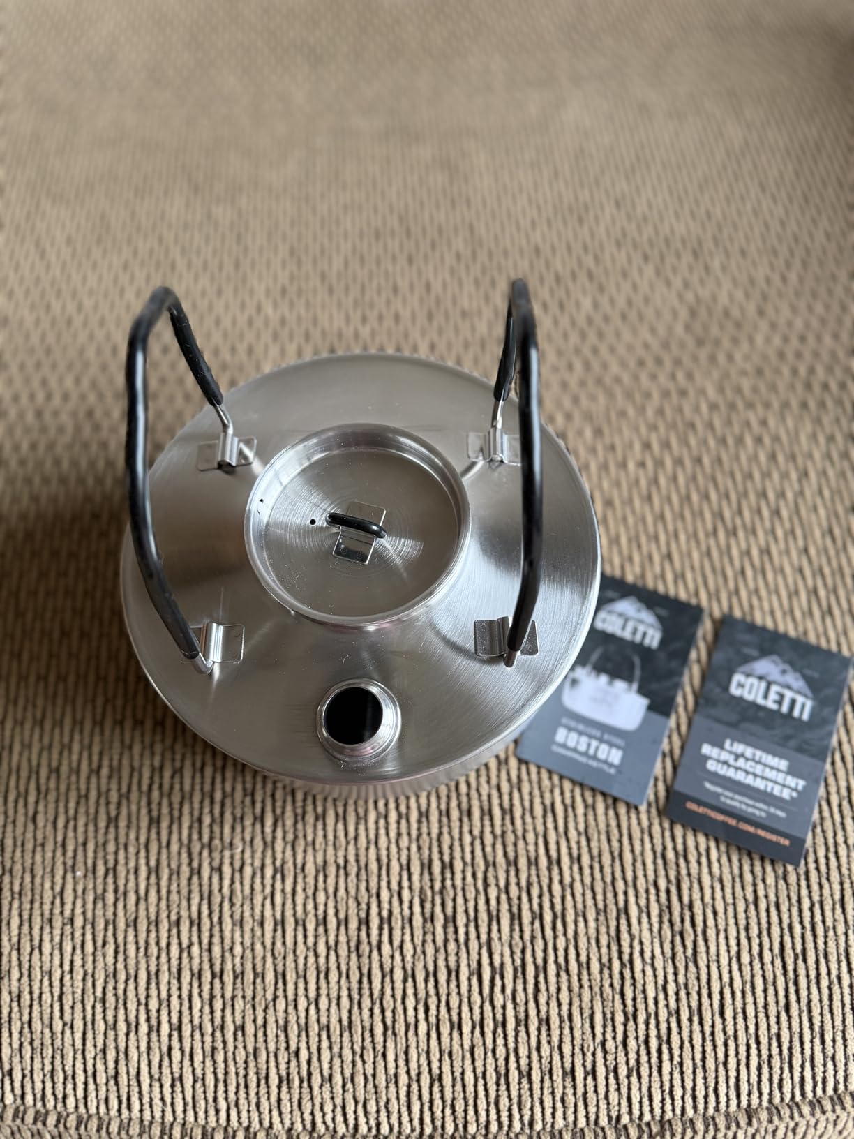 COLETTI Boston Stovetop Kettle - Stainless Steel Camping Kettle, Compact Camp Tea Pot - NO Aluminum or Plastic [50 fl. oz, Stainless Steel] customer photo 1