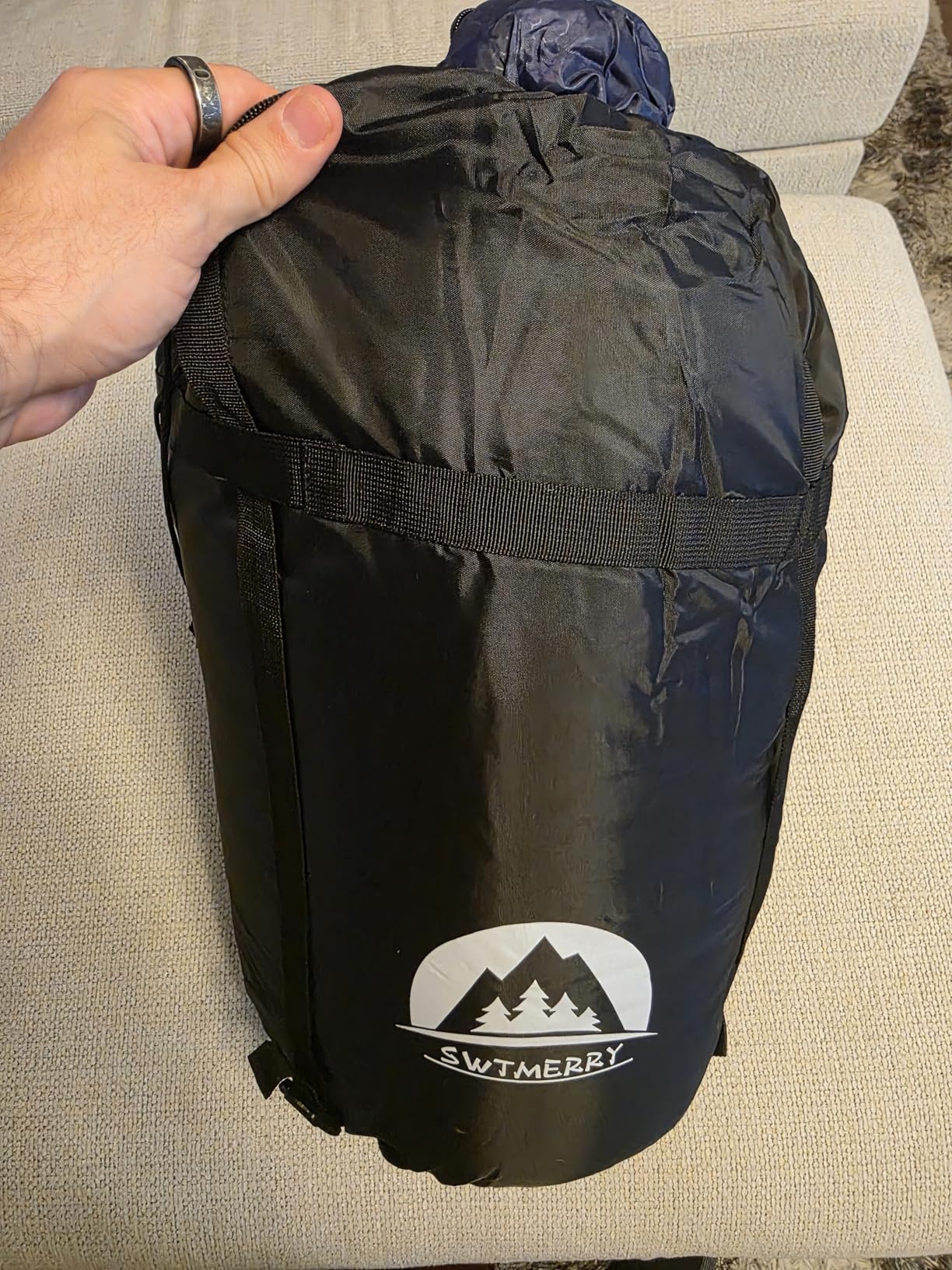 Swtmerry Double Sleeping Bag for Adults with 2 Pillows, Big&Tall XL Queen Size Sleeping Bag for 2 Person, Waterproof 2 Person Sleeping Bags for 3 Seasons, Cold Weather & Warm, Camping, Hiking & Backpacking customer photo 1