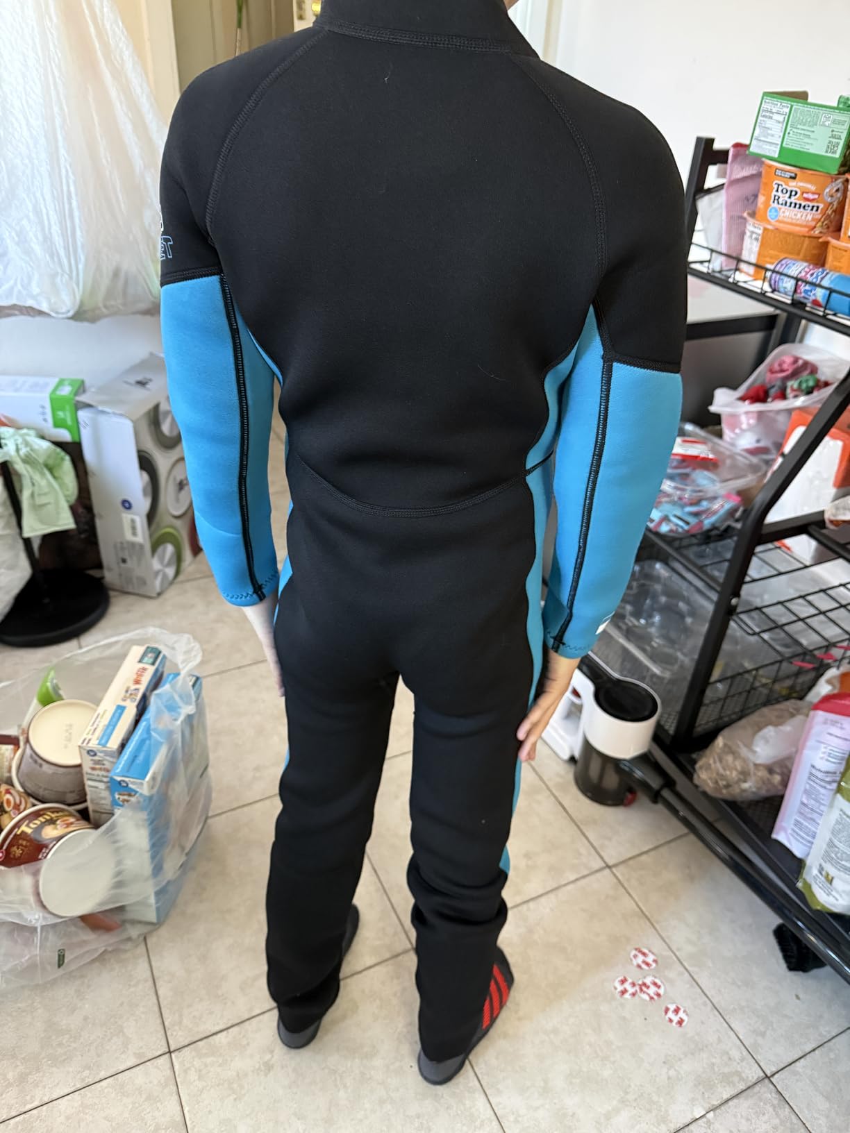 Kids Wetsuit 3mm Neoprene Full Body Wetsuit for Boys Girls | Ideal Thermal Wet Suits in Cold Water, Front Zip for Diving, Snorkeling, Surfing, Kayaking & Swimming customer photo 2
