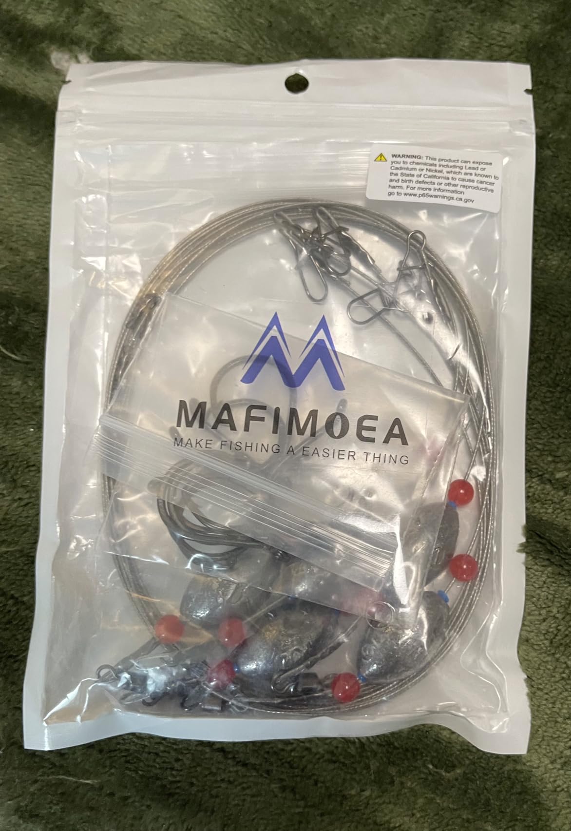 Pre-Rigged Carolina Rig Saltwater, Egg Sinker Grouper Rigs with 10 Circle Hooks, Stainless Steel Leader Fishing Wire, for Snapper Flounder Sea Bass Surf Fishing Bottom Rig customer photo 2