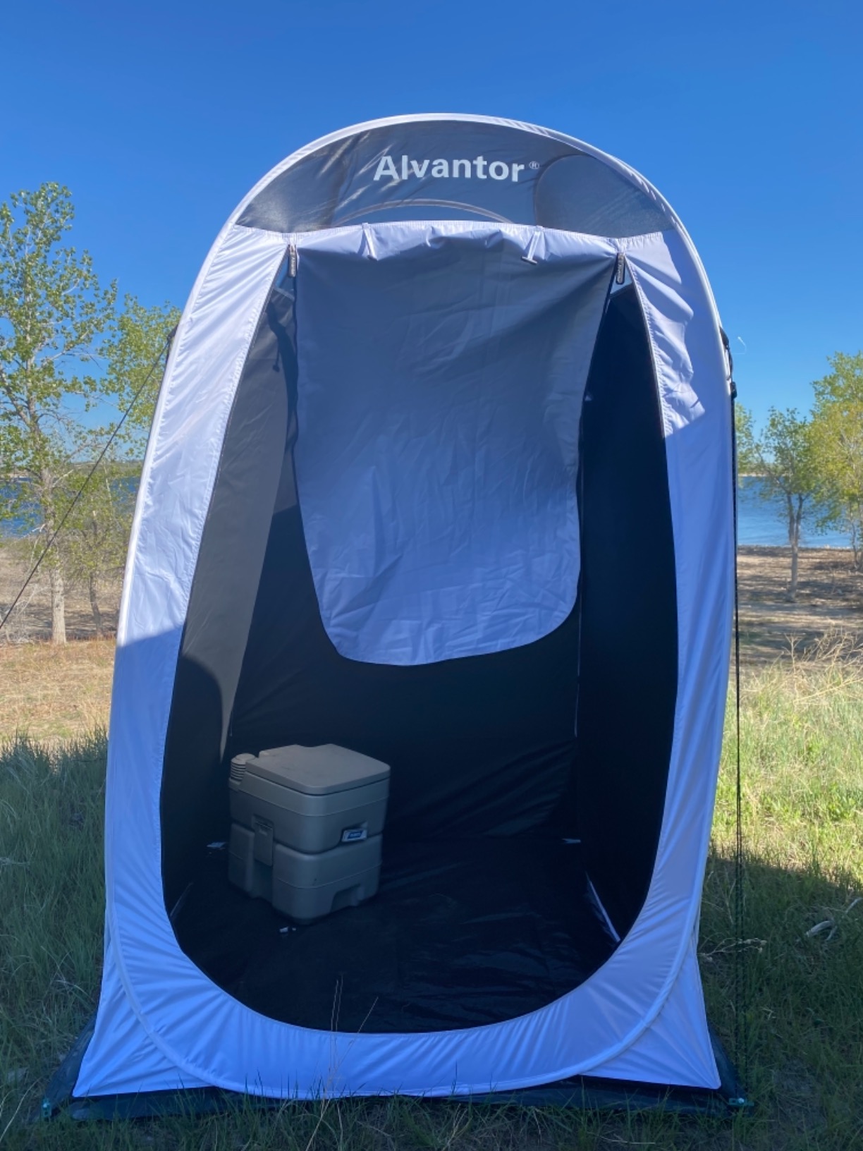 Alvantor Shower Tent Pop Up Changing Room Outdoor Shower Enclosure Pop Up Privacy Shelter Toilet Tent Camping Dressing Portable Shelter Teflon Coating Fabric 4'x4'x7' Patent Pending customer photo 1