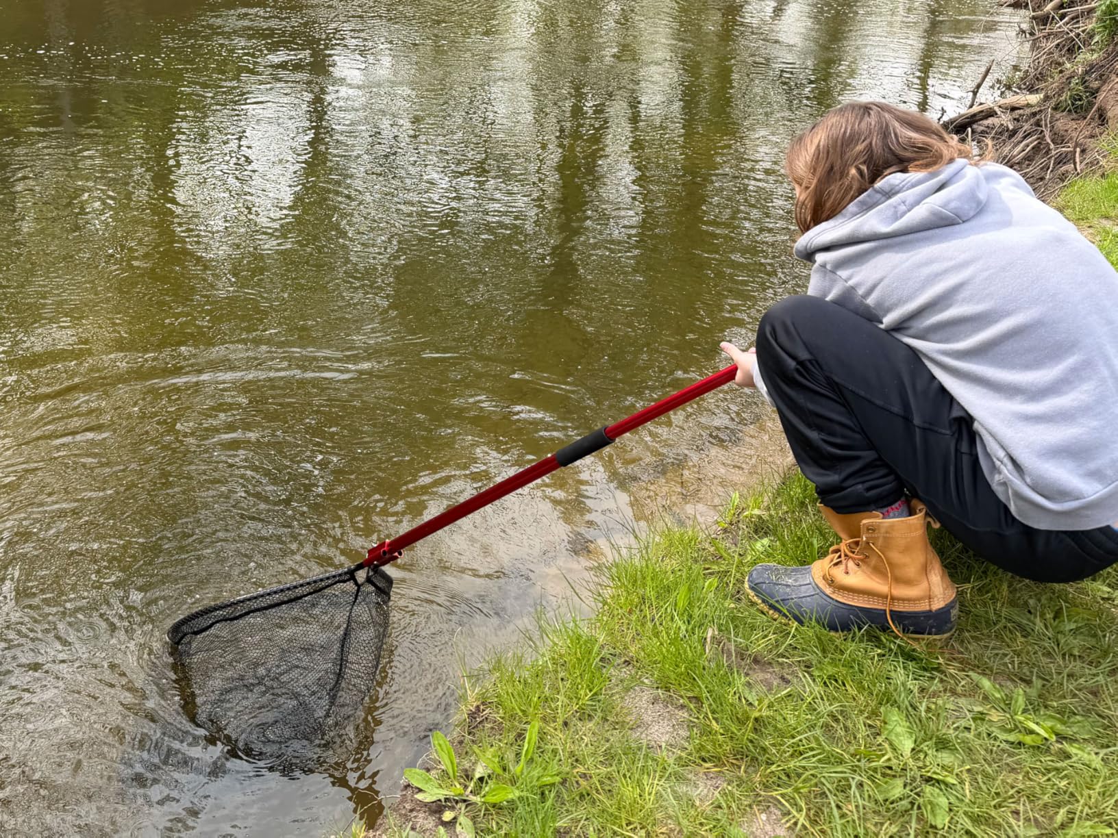High Strength Heavy Duty Extra Large Aluminum Landing Net - Telescoping Handle (67-85inch), 27in Net Opening for Saltwater Fishing, Boat, Pier, River Angling customer photo 1