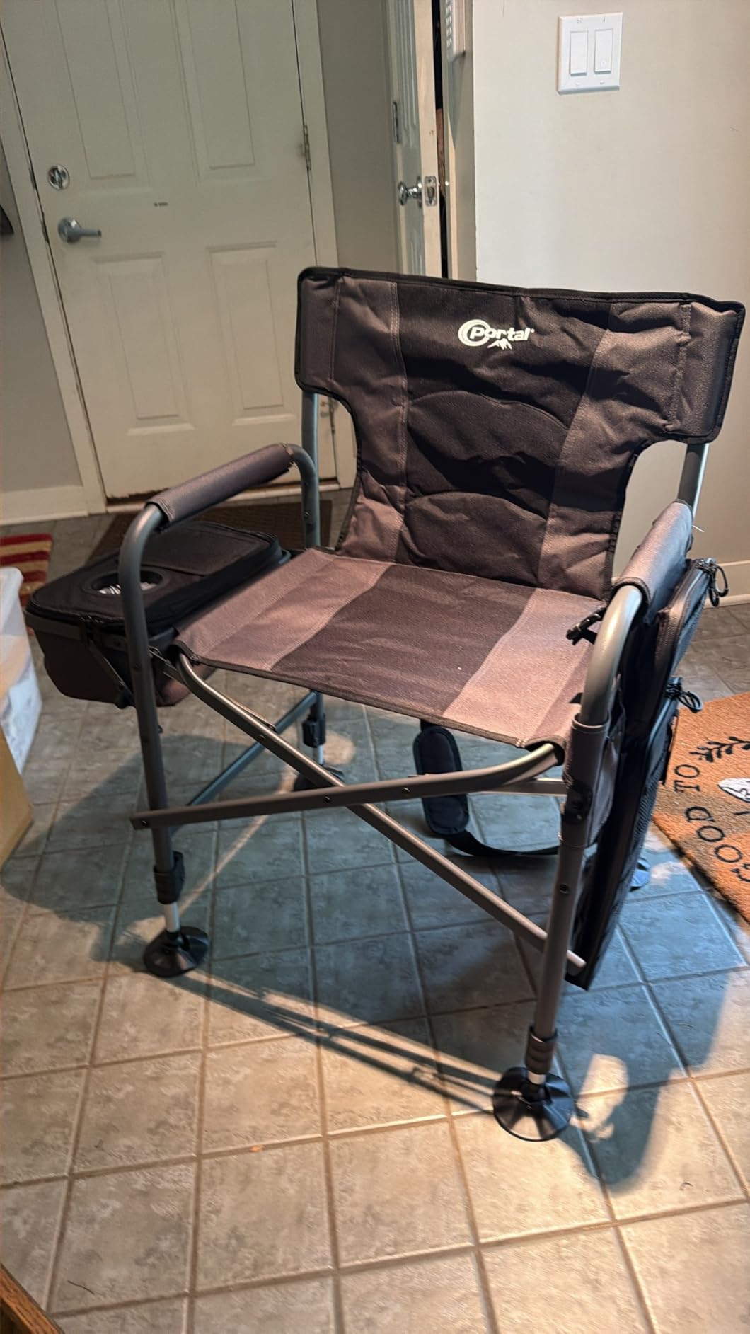 Portal Fishing Chair with Rod Holder, Folding Camping Chair, Cooler Bag & Adjustable Legs & Tactical Molle System, Heavy Duty 350lbs Support for Outdoor Fishing & Hiking customer photo 2