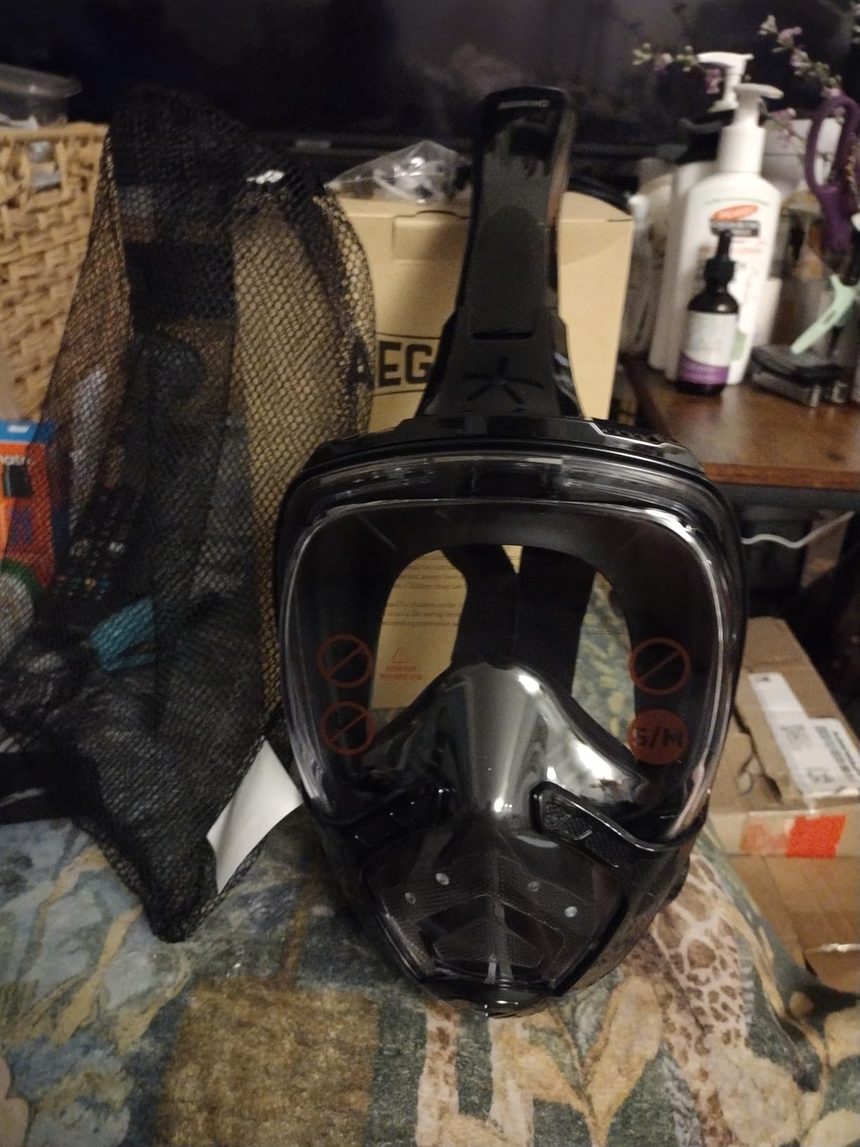 Aegend Full Face Snorkel Mask for Adult with Emergency Removal Handle | Snorkeling Gear with Latest Dry Top System 180° HD View Safe Breathing, Anti-Fog Anti-Leak customer photo 2