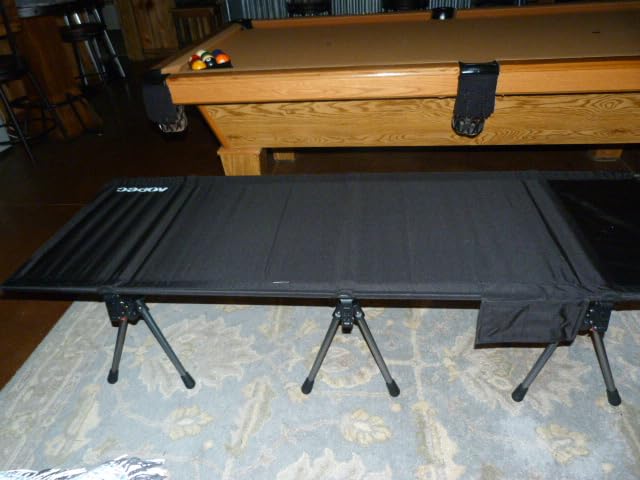 87 Extra-Long Camping Cot, 2-in-1 Height Folding Bed with Removable Leg Extenders, Heavy duty 440lbs Capacity, Lightweight Aluminum Frame Portable Cot for Camping, Travel, Beach, Office Nap customer photo 2