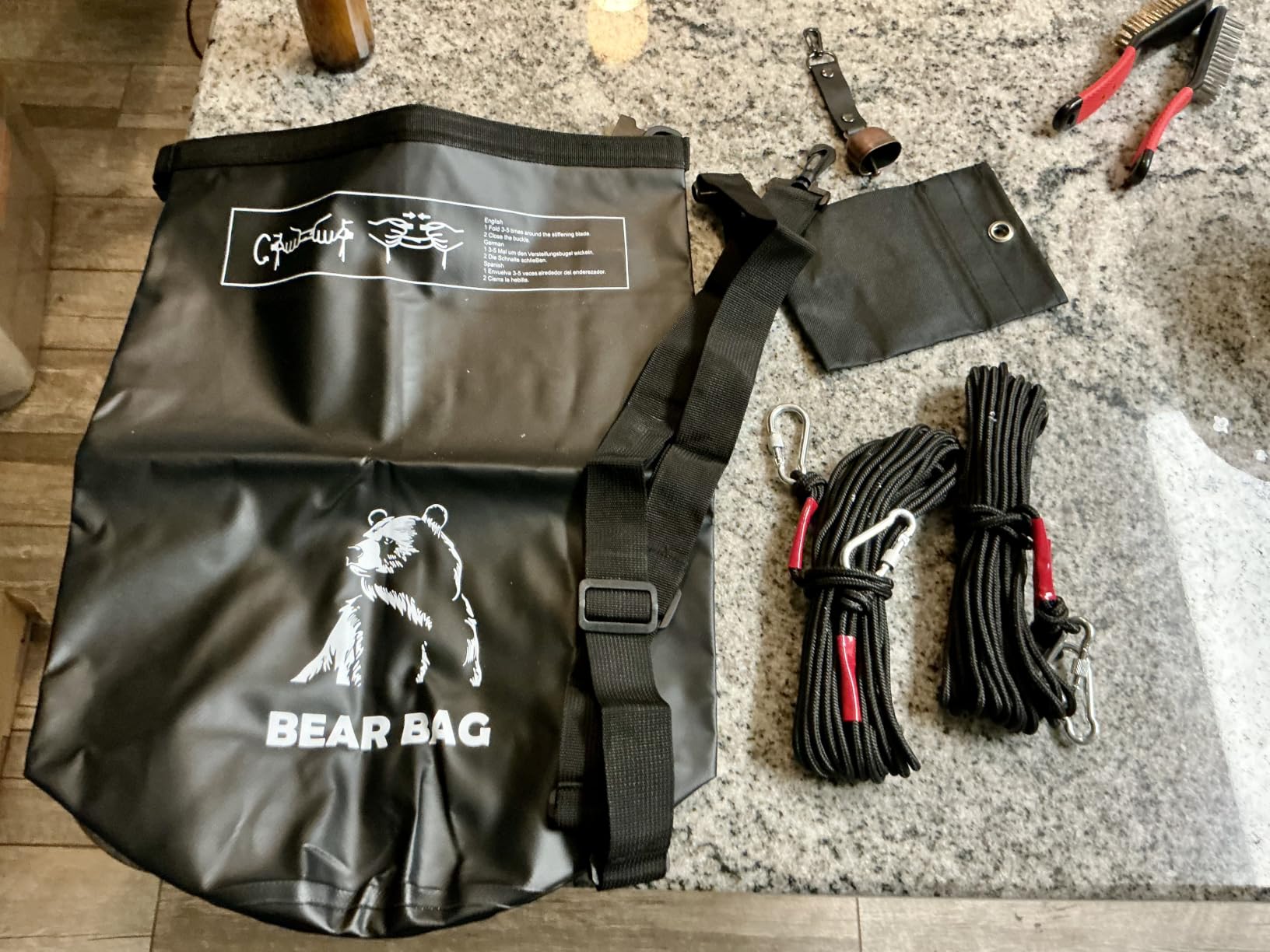 Bear Bags for Food Backpacking, Waterproof Bear Bag Hanging Kit | Ultralight Bear Proof Canister Gear Bags with Survival Nylon Ropes, Carabiners, Bear Bell, Rock Pouch, Pulley System customer photo 1