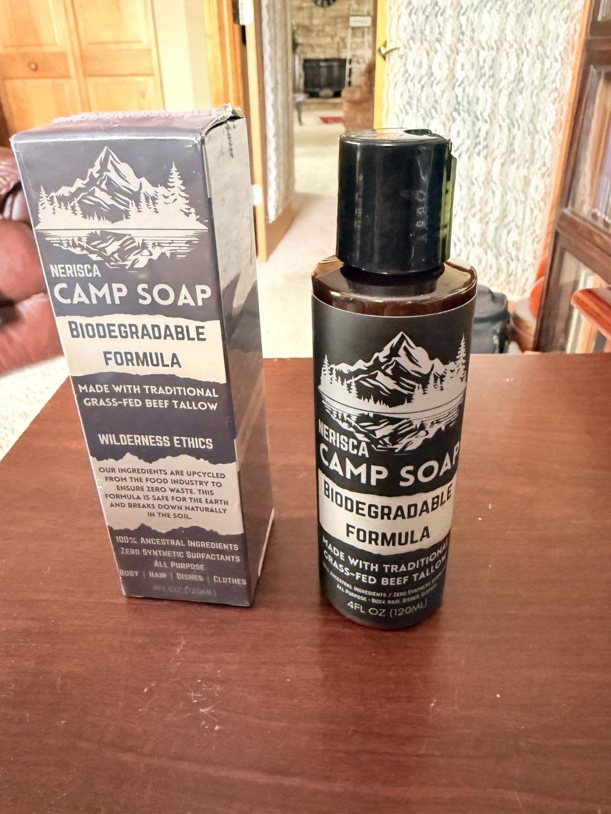 Biodegradable Camping Soap with Beef Tallow, 4 oz All-in-One Camp Wash for Dishes, Body, Hands & Shampoo, Travel Size Dish Cleaner for Backpacking and Travel customer photo 2