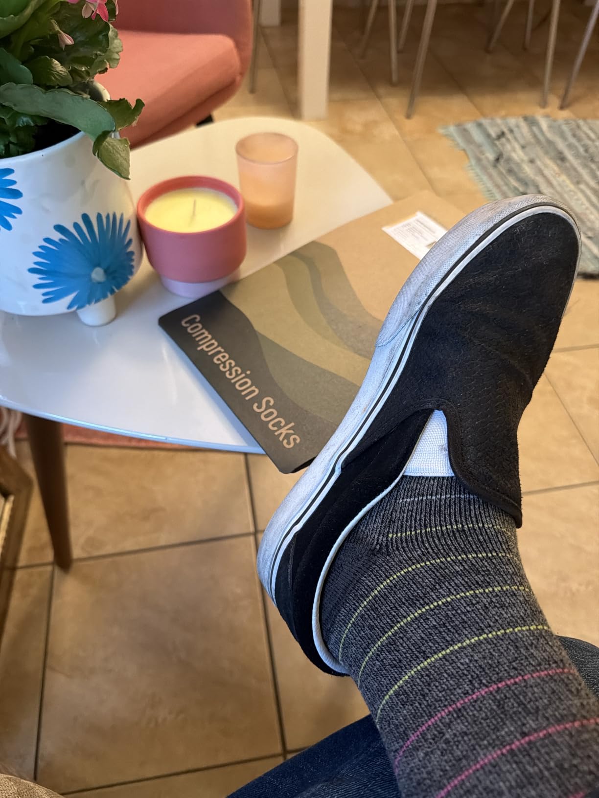 Merino Wool Compression Socks for Women & Men, 20-30 mmHg Knee High Dryarn Socks for Flying, Travel customer photo 2