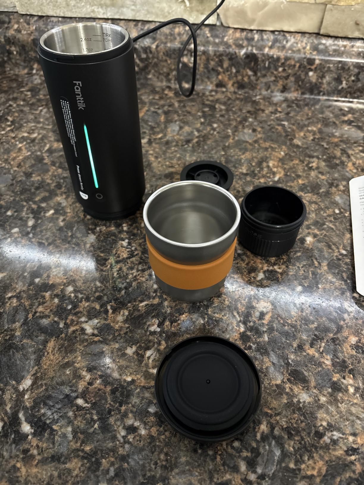 Fanttik Cafein 11 Portable Coffee Machine, Self-Heating Electric Espresso Machine with USB-C, 20 Bar Coffee Maker for Travel, Hiking, Gym and Office customer photo 1