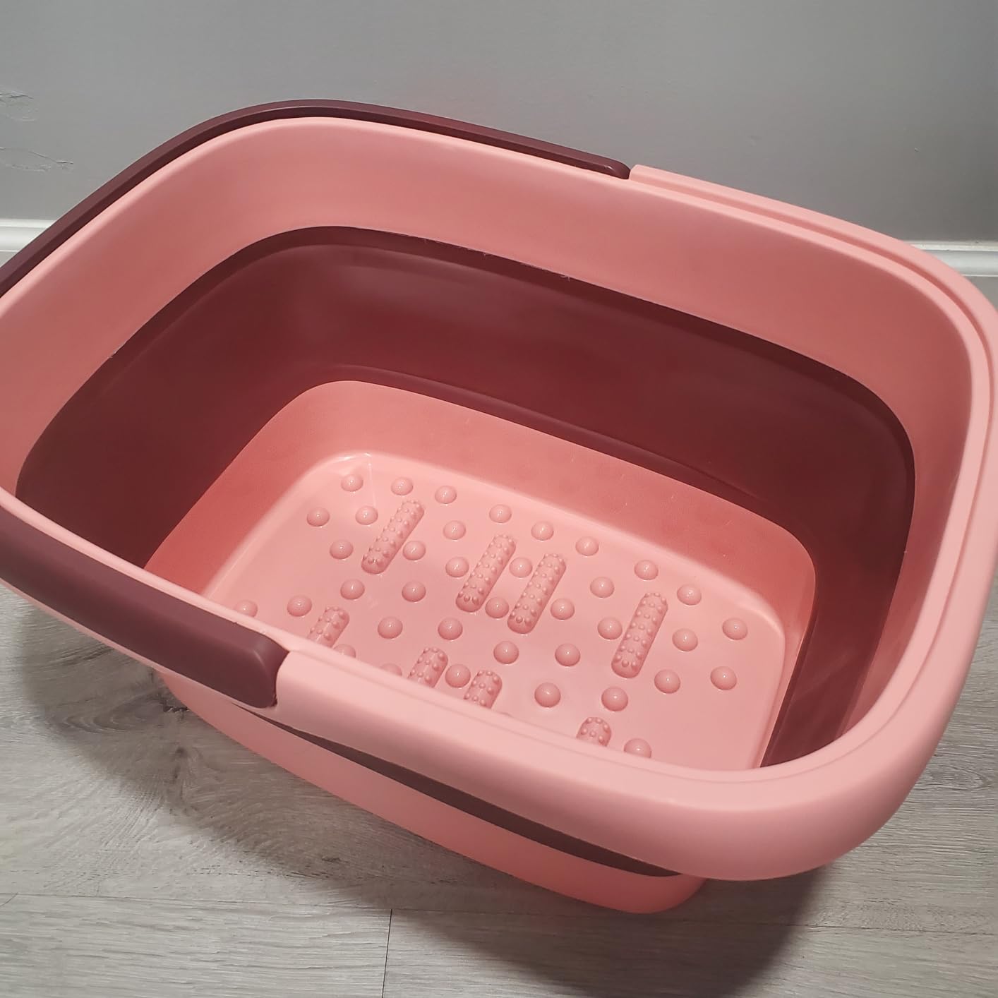 AllSett Health Collapsible Foot Bath - Advance Feet Soaking Tub with Portable Design and Handle - Foldable Pedicure Foot Spa Basin - Compact and Lightweight Soak Tub with Acupressure Points, White customer photo 1