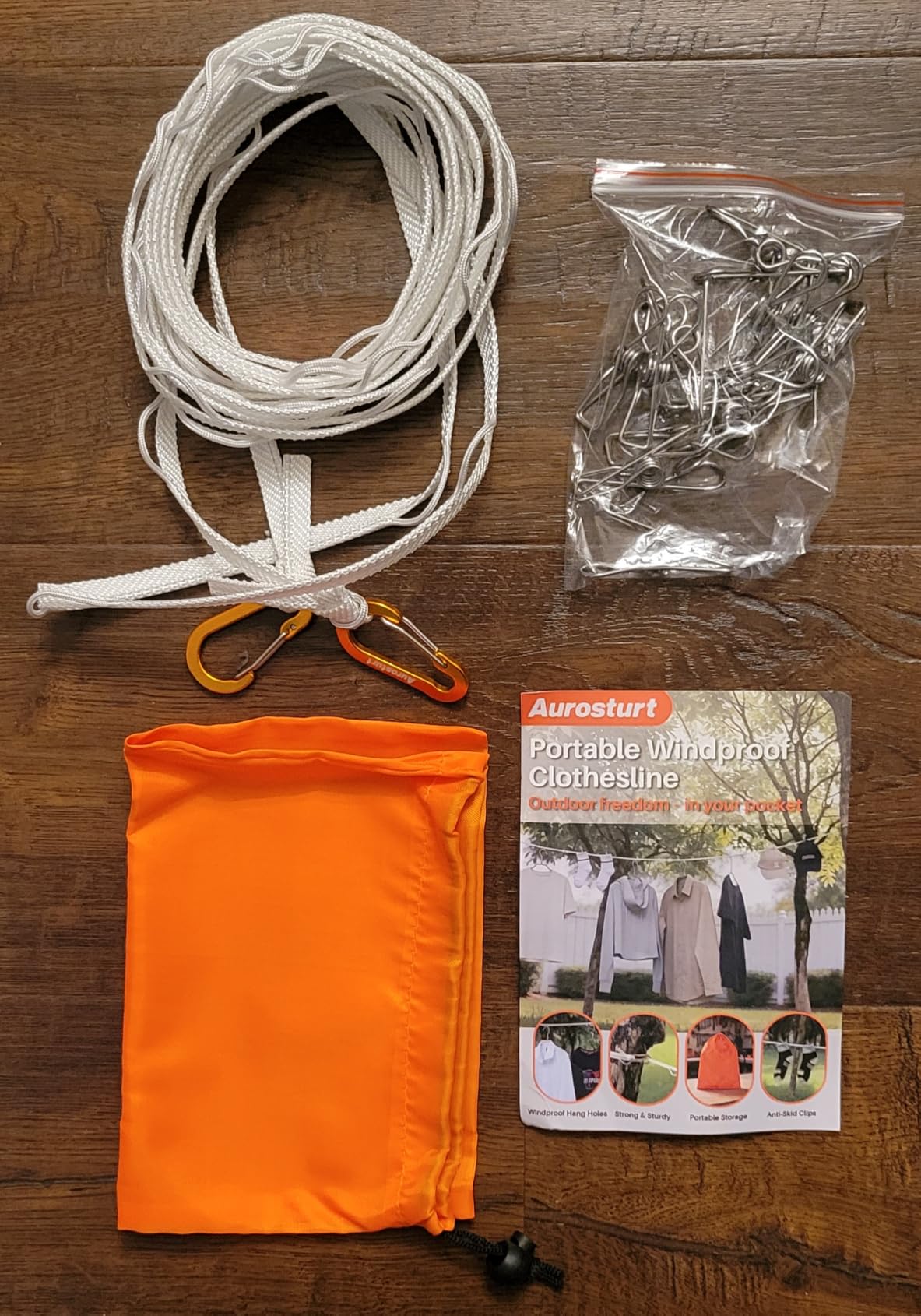 Portable Clothesline, Outdoor Clothes Line with Hang Hole 16.5 FT | Travel Laundry Line with Clothes Clips for Indoor Hotel Room RV Cruise Ship Camping Accessories customer photo 1