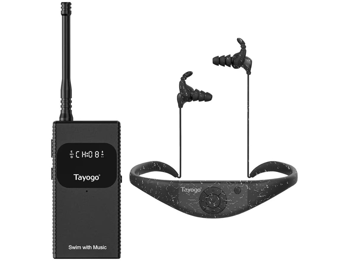 Tayogo Swimming Headphones T6 + W23 Bone Conduction, Under Water Audio System, Spotify Swim Headset, No Need to Download, Waterproof FM Receiving & Bluetooth Open Ear Swim Headset for Training customer photo 2