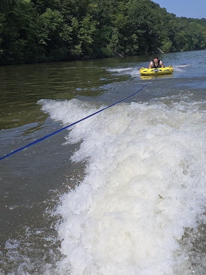 RAVE Sports Razor Inflatable Towable Tube, 1-2 Riders, Unique Skim-Fast Bottom Coating, Nylon Cover, Four Foam-Filled Reinforced Handles, Quick Connect Tow Point, Boat Tubes and Towables customer photo 2