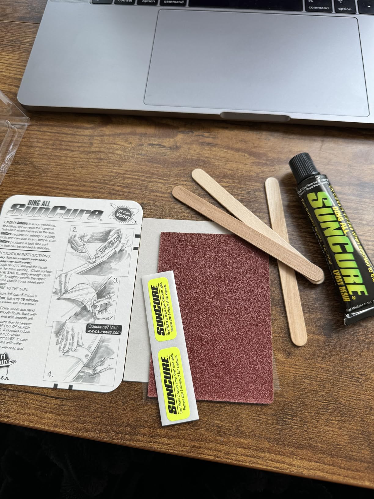 Sun Cure 1oz Epoxy Fiberfilled Repair Kit - No Mixing UV Epoxy Ding Repair for Epoxy & Polyester Surfboards customer photo 1