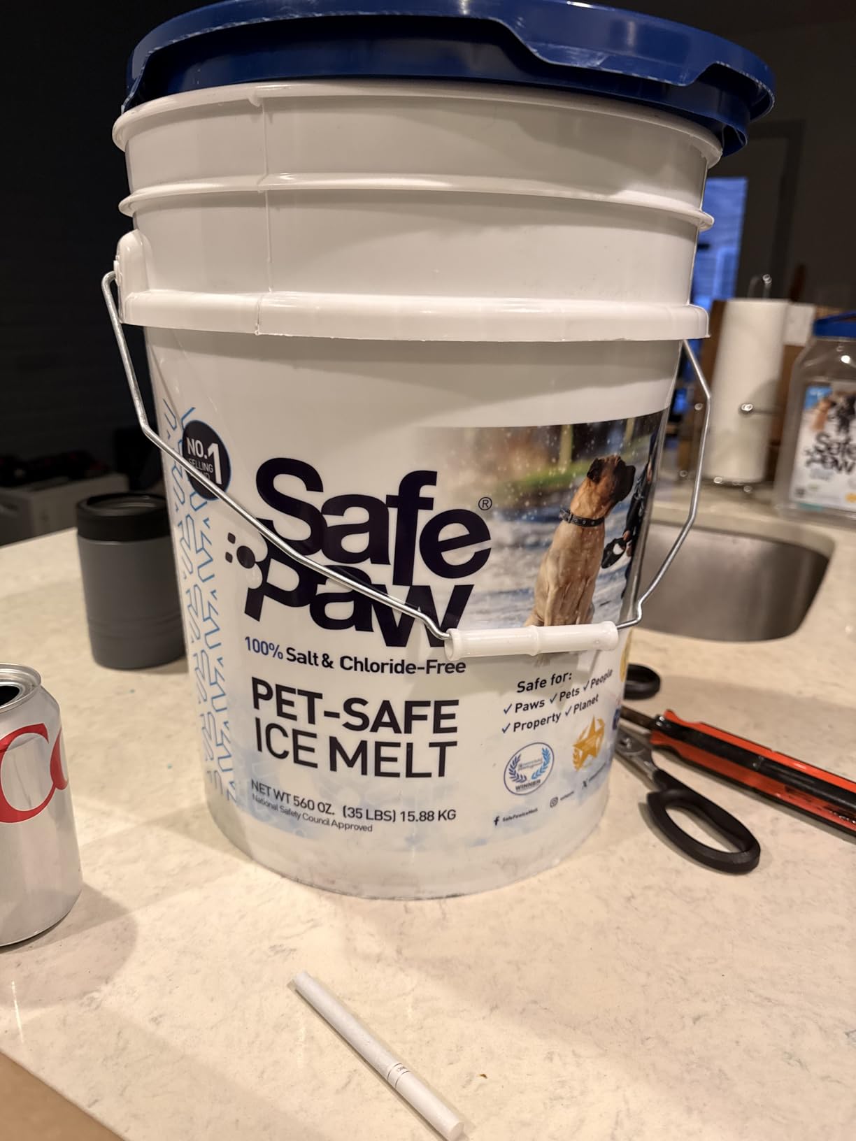 Safe Paw Pet-Safe Ice Melt, Salt & Chloride-Free Deicer, 35 Lbs | Non-Corrosive, Dog-Friendly Snow Melter for Concrete, Wood Decks, Driveways & Sidewalks, 100 Sq. Ft. Coverage Per Pound customer photo 1