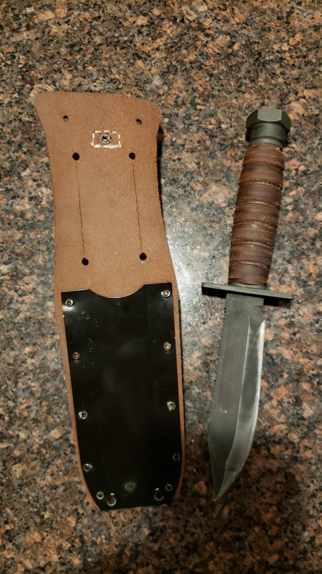Ontario Knife Company 499 Air Force Survival Knife 5 Inch Sawback Blade with False Top Edge and Blood Grooves, Natural Leather Handle and Sheath customer photo 2