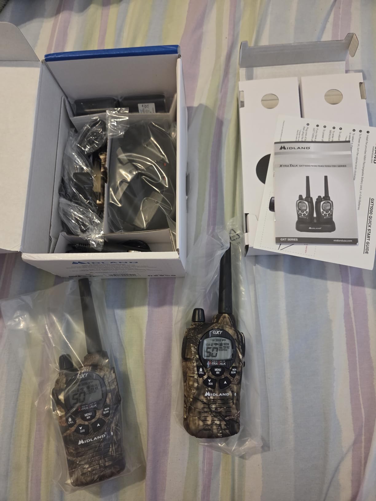Midland GXT1050VP4 GMRS Two-Way Radio (50-Channel, Long Range, 142 Privacy Codes, SOS, NOAA, Rechargeable Nickle Battery, Mossy Oak Camo, 2-Pack) customer photo 1