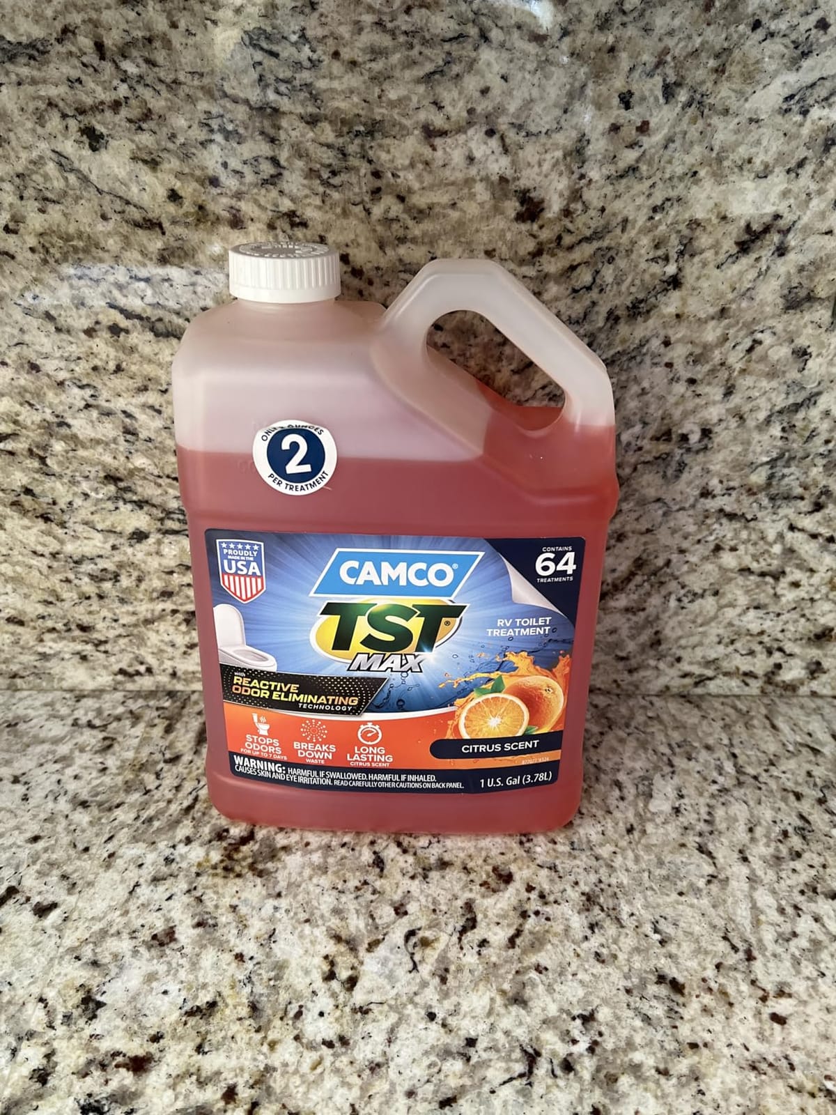 Camco TST MAX RV Toilet Treatment -(8) 4oz Bottles - Orange-Made in the USA | Septic Tank Safe & Formaldehyde Free - Breaks Down Waste & Tissue - 4oz Bottle Treats up to 40 Gallon Holding Tanks (41191) customer photo 1