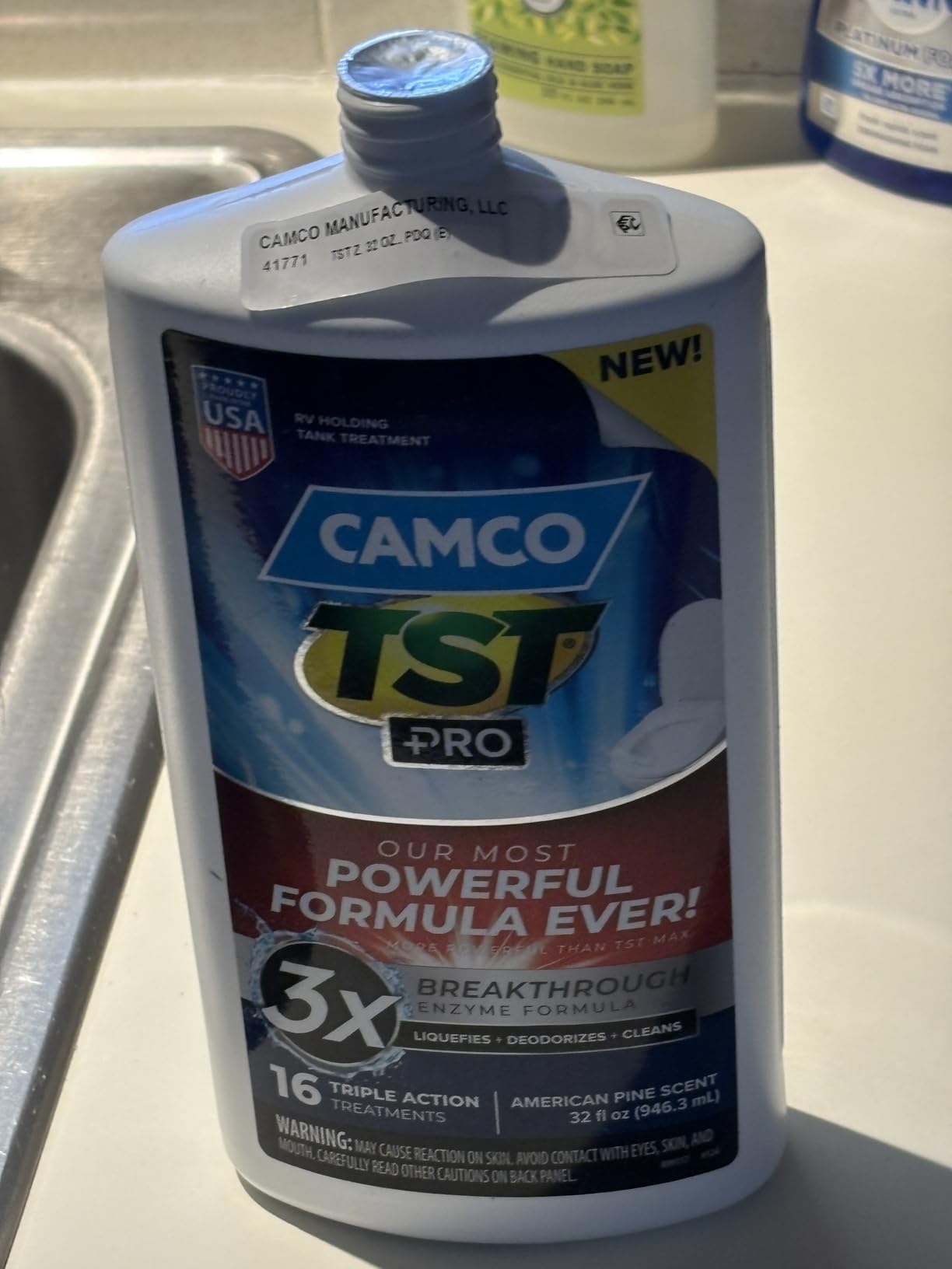 Camco TST MAX RV Toilet Treatment -(8) 4oz Bottles - Orange-Made in the USA | Septic Tank Safe & Formaldehyde Free - Breaks Down Waste & Tissue - 4oz Bottle Treats up to 40 Gallon Holding Tanks (41191) customer photo 2