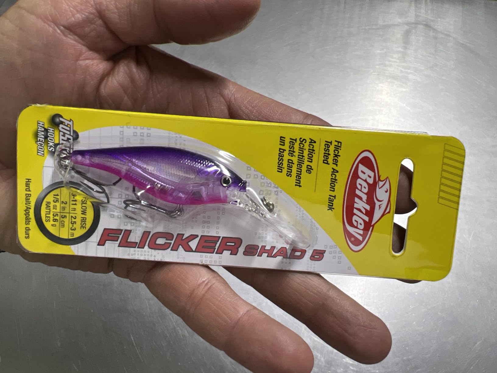 Berkley Flicker Shad Fishing Lure, Black Silver, 5/16 oz, 2 3/4in | 7cm Crankbaits, Size, Profile and Dive Depth Imitates Real Shad, Equipped with Fusion19 Hook customer photo 1