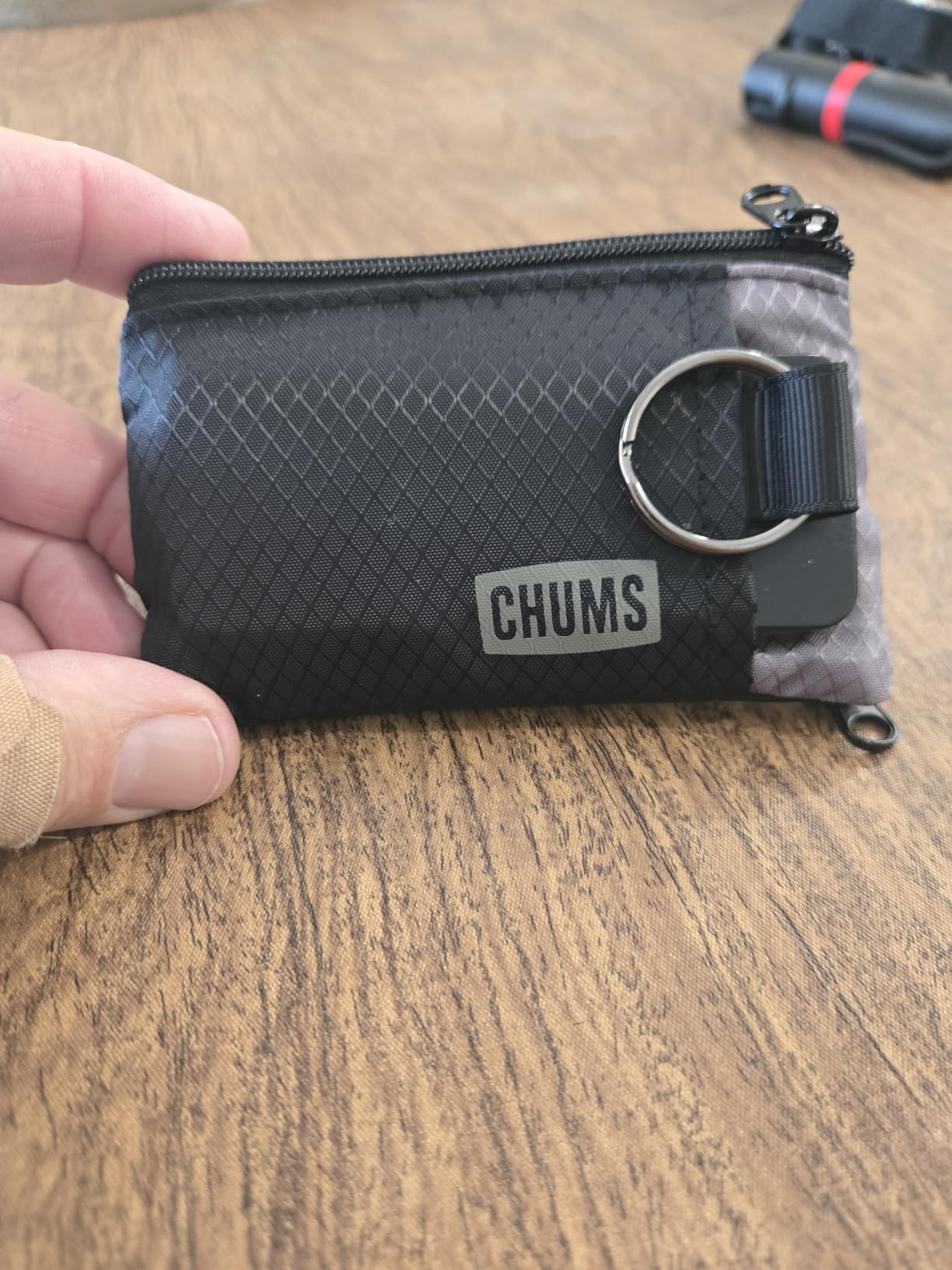 Chums Surfshorts Wallet - Solid Colors Collection, Lightweight Slim Wallet with RFID Blocking Card & Clear ID Window - Zippered Minimalist Wallet w/Key Ring customer photo 2