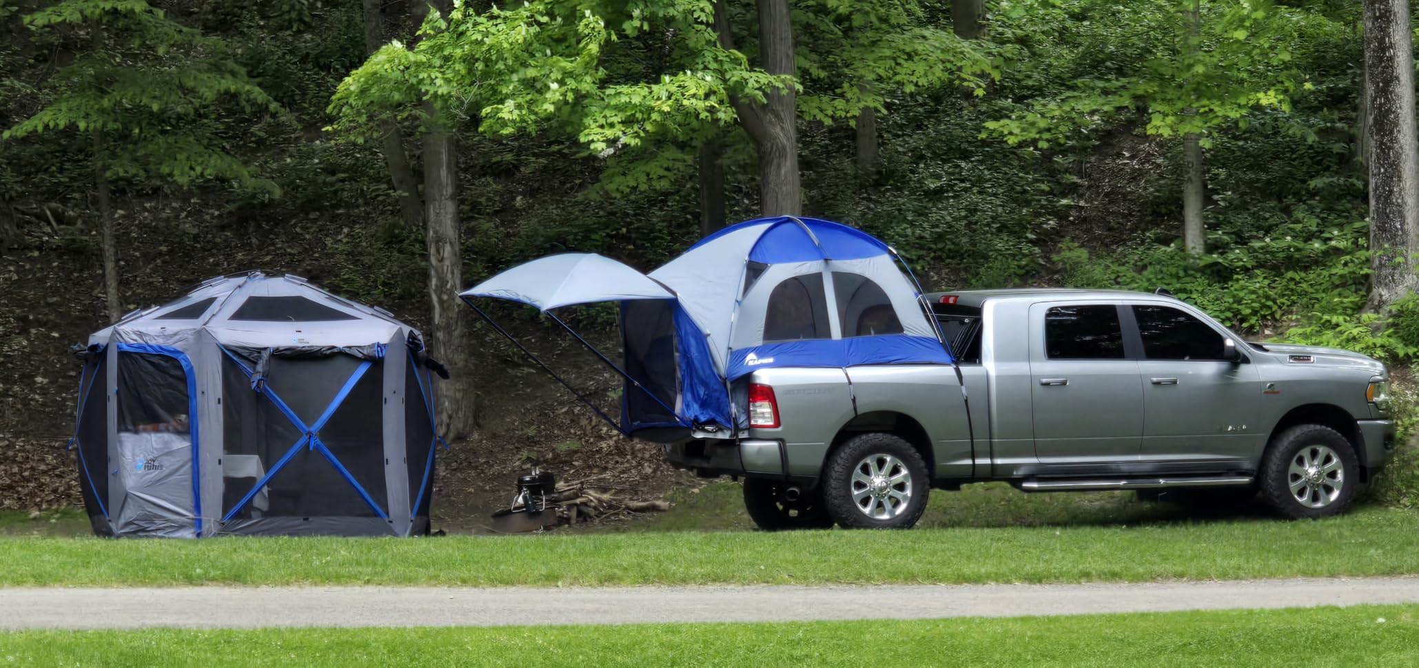 Napier Sportz Truck Tent | Pickup Truck Bed Camping Tent | Full Rainfly for Water Protection | Sturdy and Spacious 2-Person Truck Tent | Easy 15-Minute Setup | Blue/Gray customer photo 1