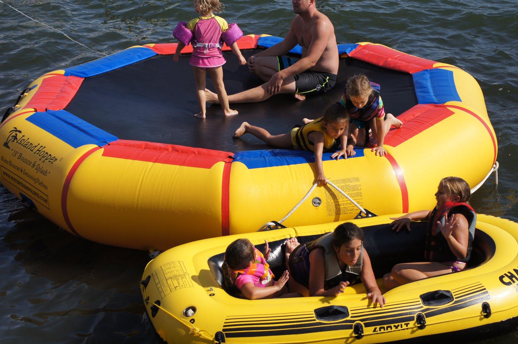 Island Hopper 13' Bounce N Splash Padded Water Bouncer - Inflatable Trampoline for Lake Supports 500 lbs customer photo 2