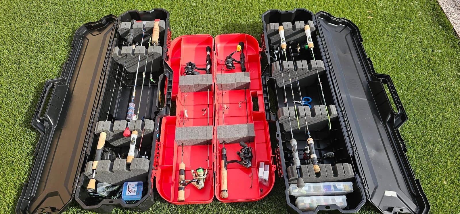 MTM IFB-1-30 Ice Fishing Rod Box, Storage & Transport Case for Ice Fishing Rods, Holds up to 8 Rods, Secure Latch Design, Strong Handle, USA Made, Red customer photo 2