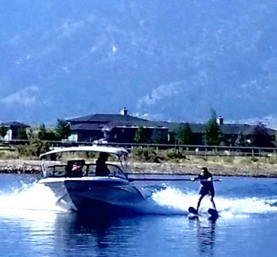 RAVE Sports Pure Combo Water Skis - Adult Black/Blue customer photo 2