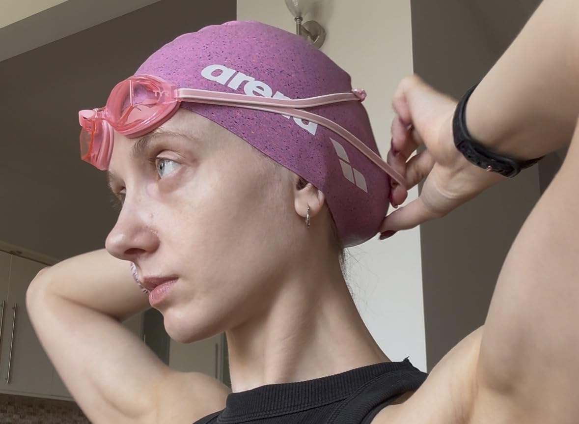 Arena Classic Unisex Soft Silicone Swim Cap for Women and Men, Intensive Training Comfortable Non-Slip Long Hair Swimming Hat customer photo 2