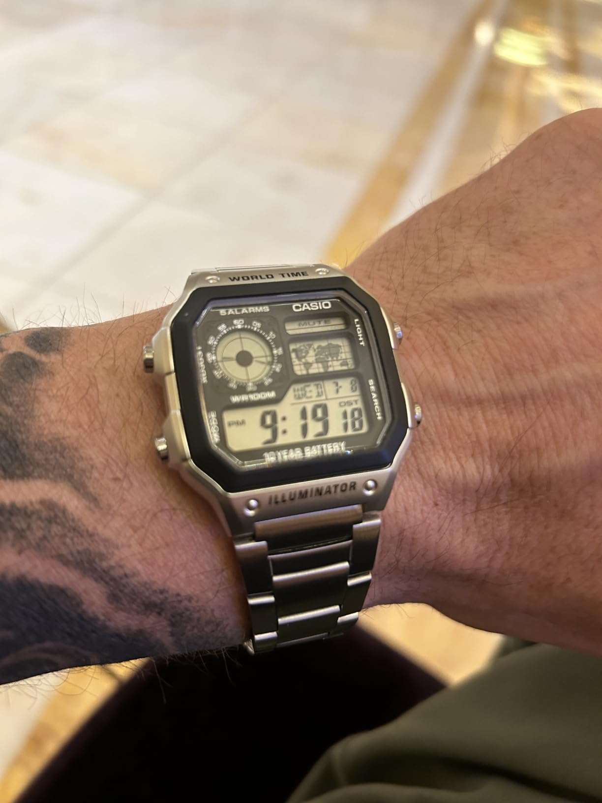 Casio AE1200WH Series Men's Digital Watch, 100M WR, Multi Alarms, 100 SEC Stopwatch, World Time, 10 Year Battery customer photo 1