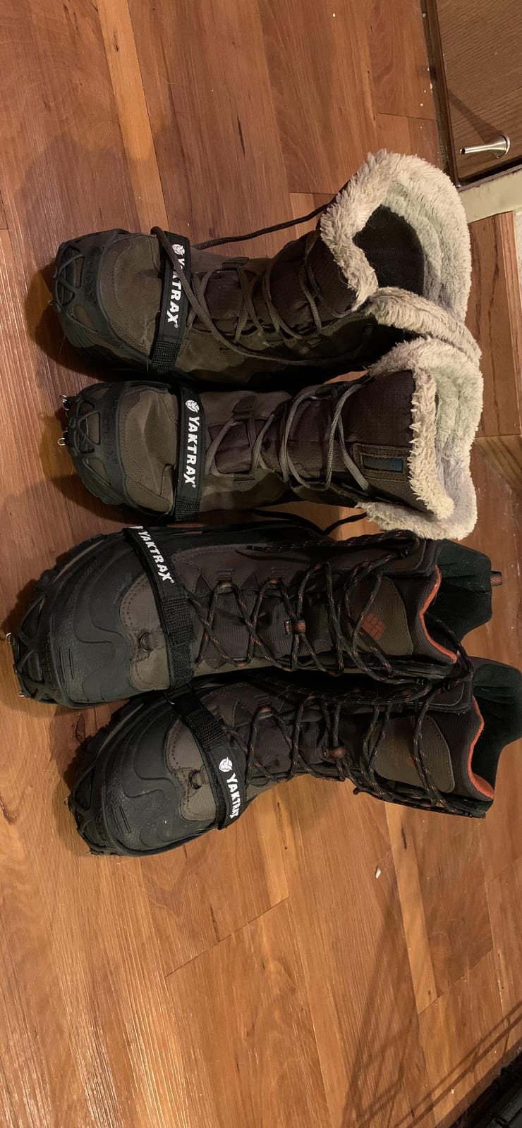 Pro Traction Cleats - 360-Degree Grip on Snow, Ice, & Multi-Terrain Surfaces - Elastic Outer Band w/Easy-On/Off Heel Tab & 1.4mm Stainless Steel Coils - Abrasion Resistant - Unisex customer photo 1