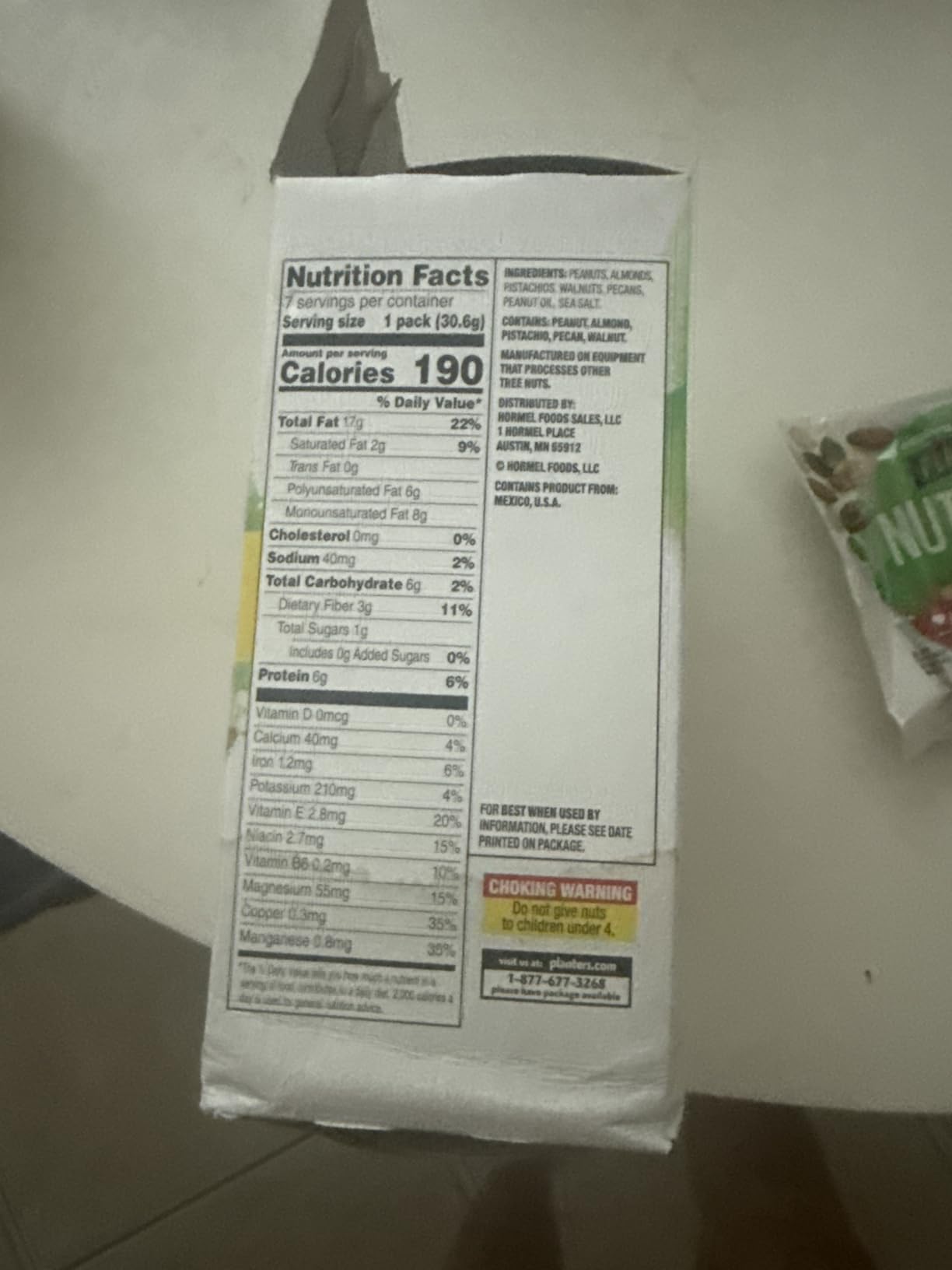PLANTERS NUT-rition Heart Healthy Mix with Walnuts, 7.5 oz Box (Contains 7 Individual Pouches) - Active Lifestyle Snack - Great Camping Snacks - Mixed Nuts Snack Packs customer photo 1