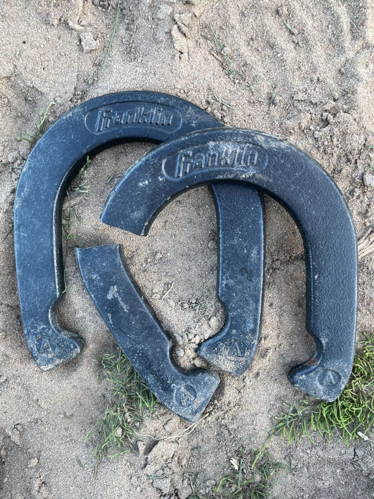 Franklin Sports Official Weight Steel Horseshoe Set - Recreational | Backyard, Beach + Lawn Play, Forged Scoring Stakes, Weather Resistant Construction customer photo 2