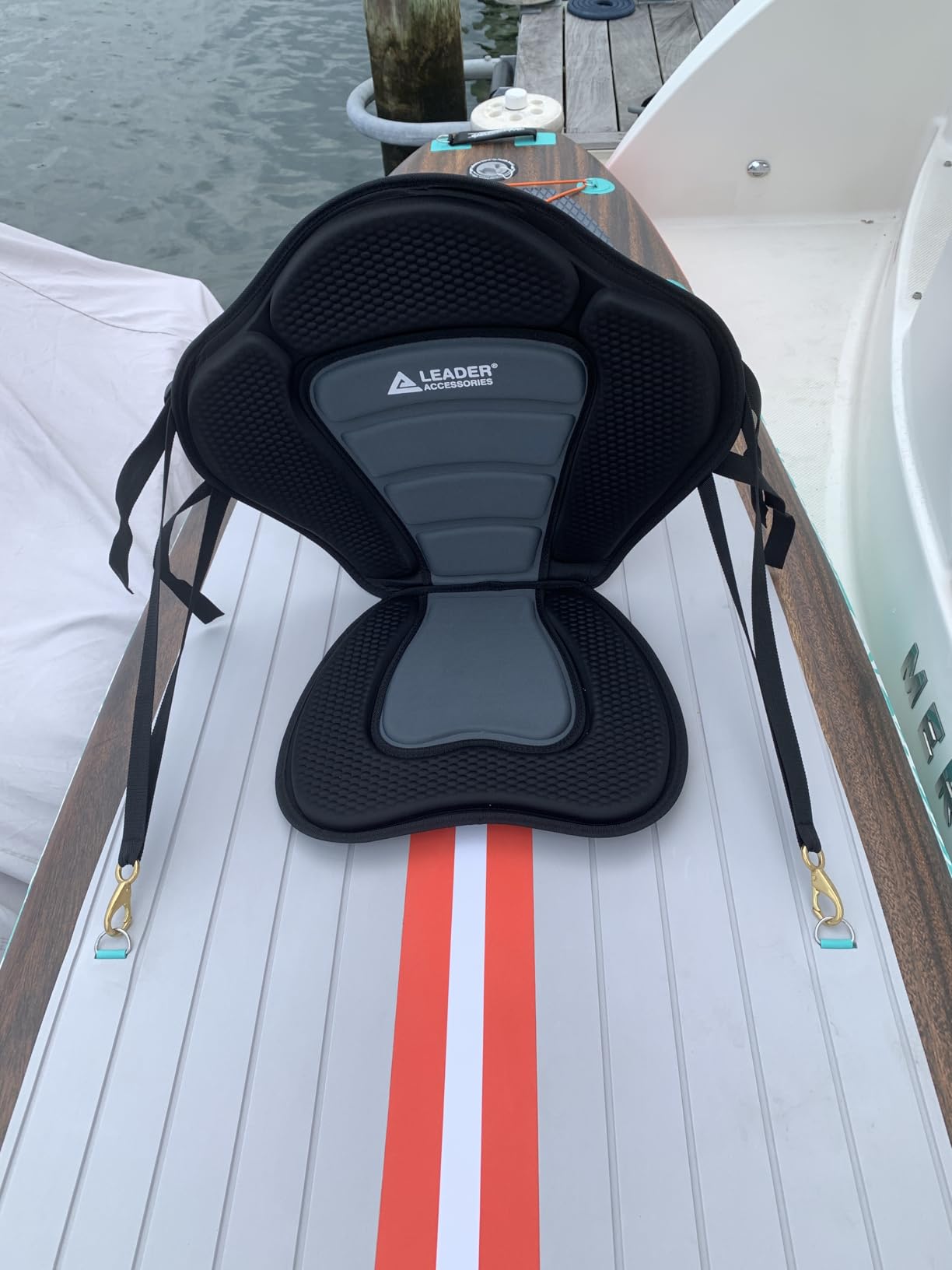 Leader Accessories Kayak Seats Paddle Board Seat Universal Canoe SUP Seat | with Back Support - Deluxe Kayak Chair Seat Cushion with Storage Bag customer photo 2