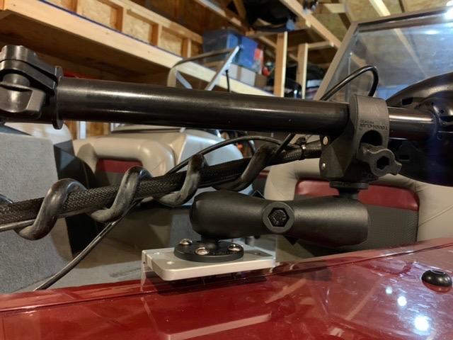 RAM Mounts Trolling Motor Stabilizer Mount with Tough-Claw Clamp and Round Plate, C Size 1.5