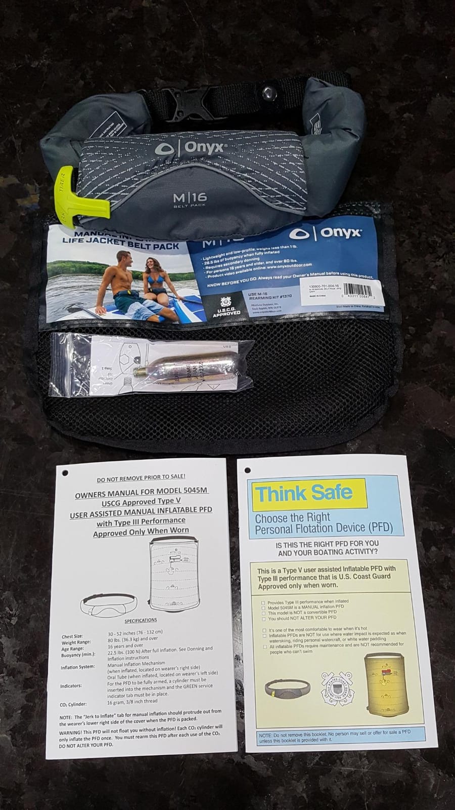 ONYX M-16 Manual Inflatable Belt Pack Life Jacket customer photo 2
