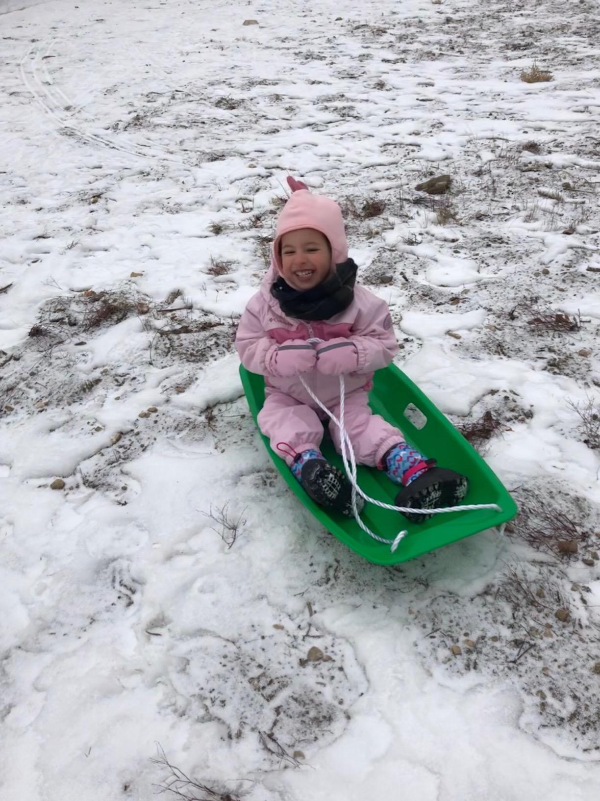 Slippery Racer Downhill Sprinter Flexible Kids Toddler Plastic Cold-Resistant Toboggan Snow Sled with Pull Rope and Handles -35 Inch customer photo 2