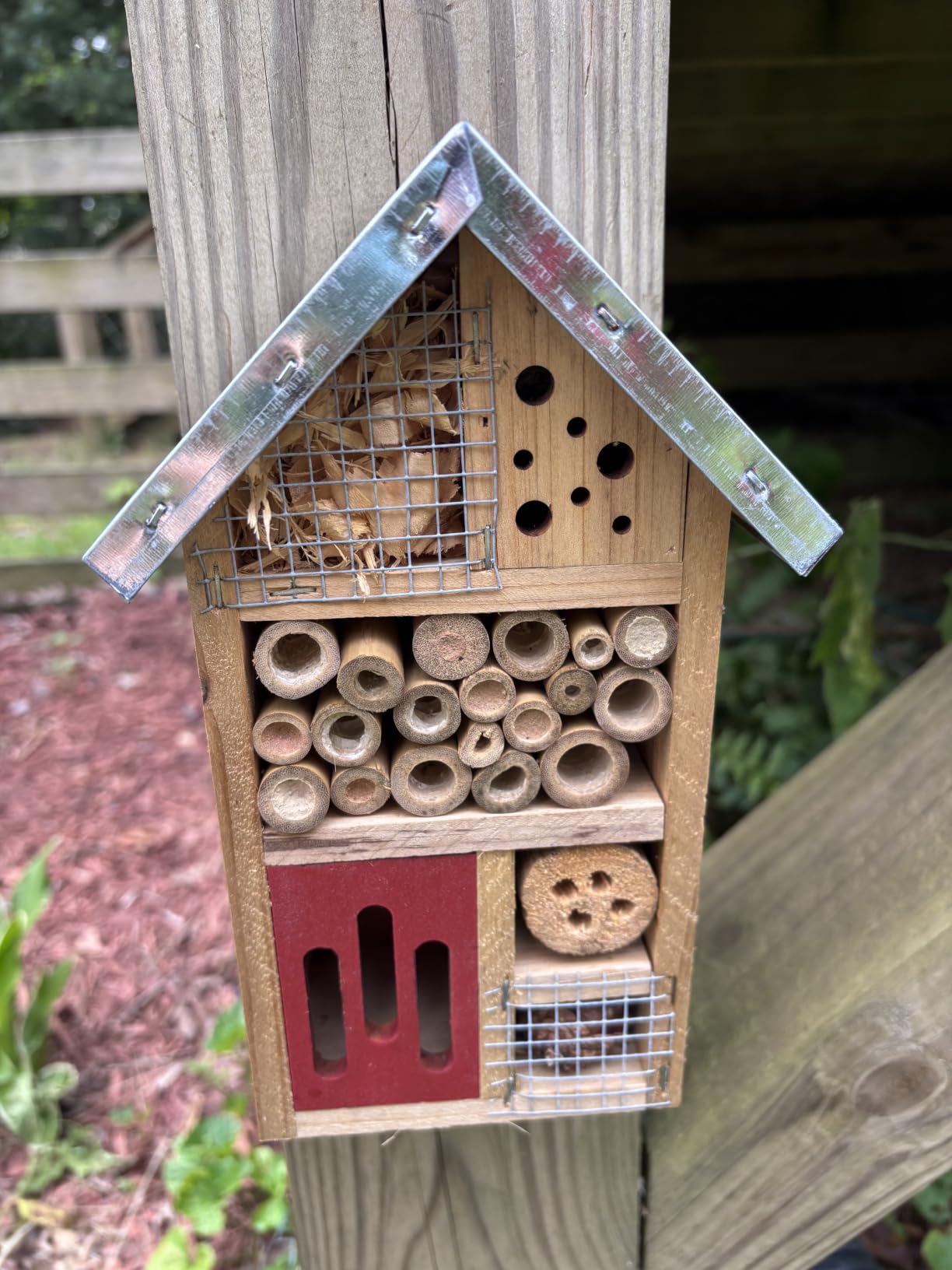 Niteangel Natural Wooden Insect Hotel, Garden Insect House for Ladybugs, Lacewings, Butterfly, Bee, Bug customer photo 1