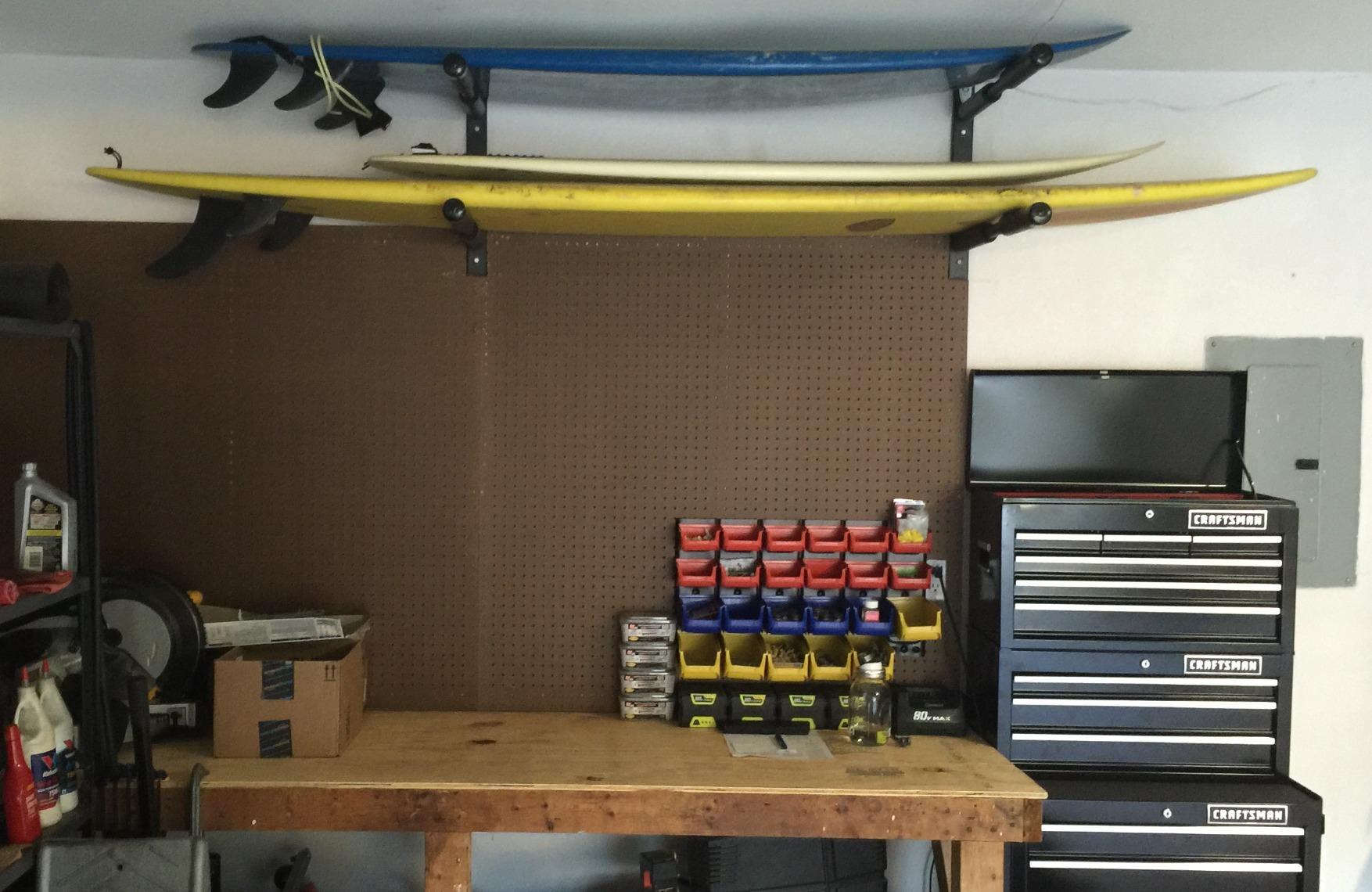 COR Surf Double SUP & Surfboard Wall Rack, Holds 2 Boards, 100lbs, Foam-Padded Arms, Quick-Release Design customer photo 1