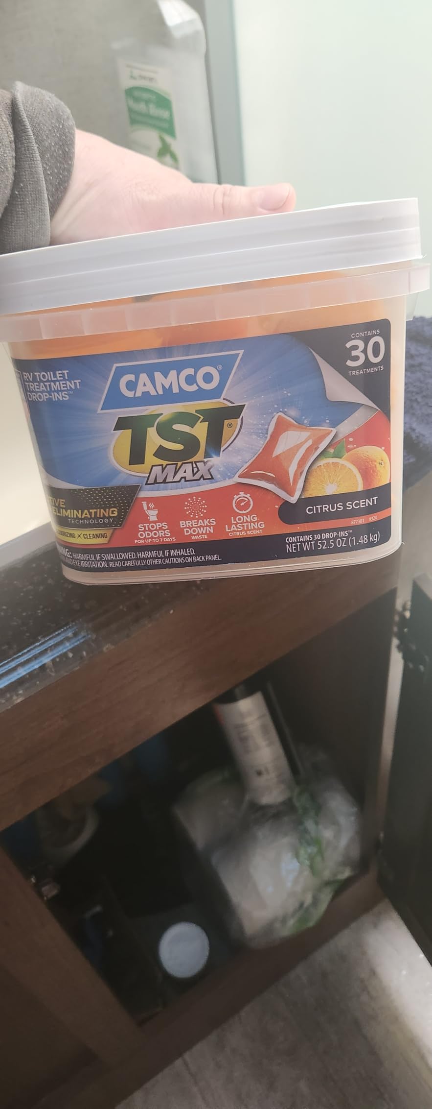 Camco TST MAX RV Toilet Treatment Drop-INs - Orange 30-pk - Made in the USA | Control Unwanted Odors & Break Down Waste and Tissue - Safe Septic RV Tank Treatment (41183) customer photo 2