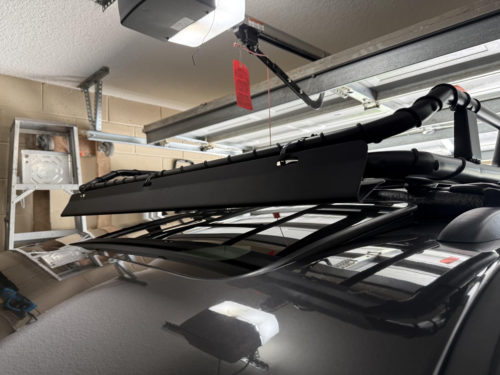 Buyers Products 1501193 Ladder Rack Wind Deflector, 40 in Black Steel Fairing for Utility/Work Trucks & Vans, Reduces Wind Noise, Drill Free Mount with 3 Stainless Ring Clamps customer photo 2